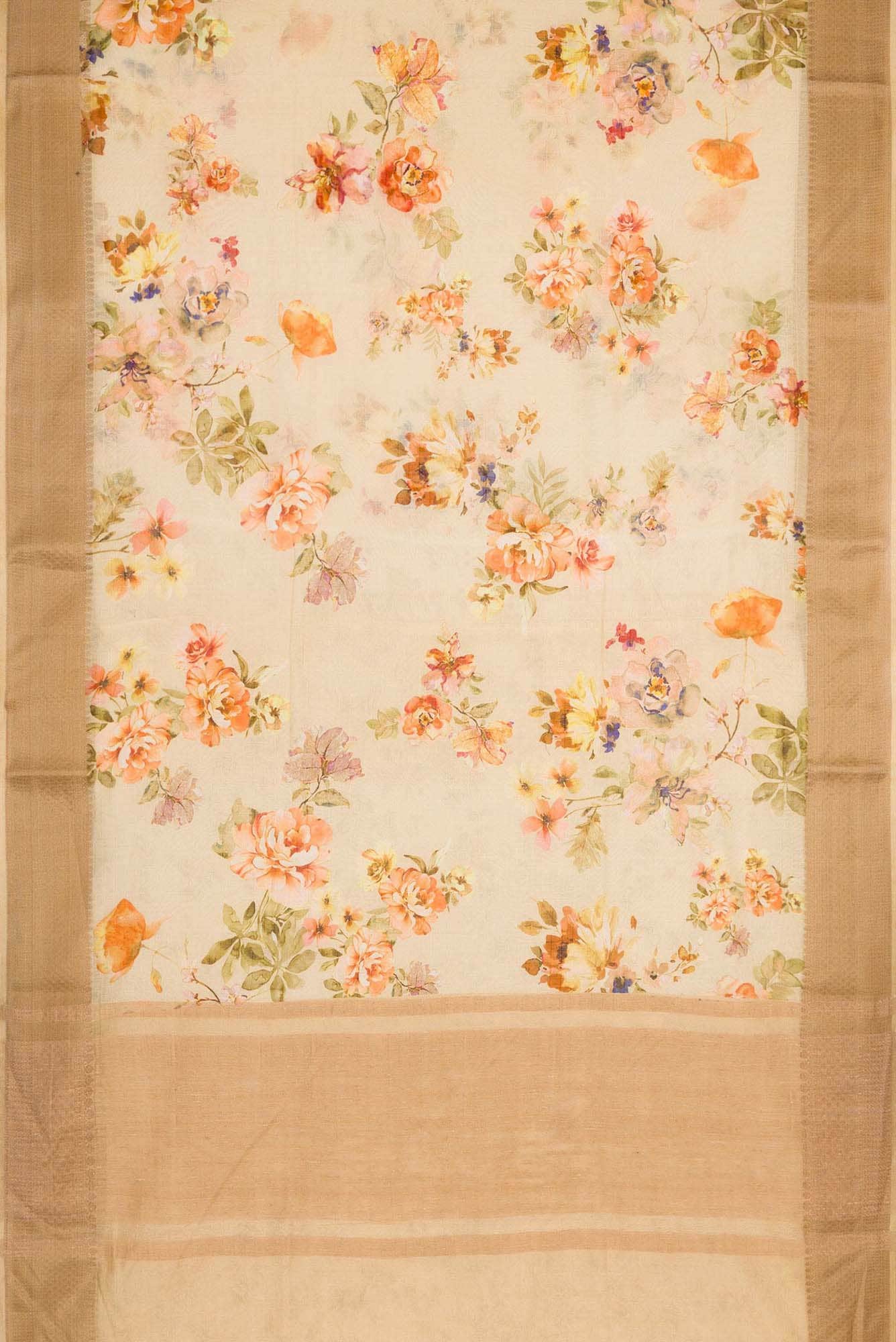 Sandal Dual Tone Chanderi Silk Saree