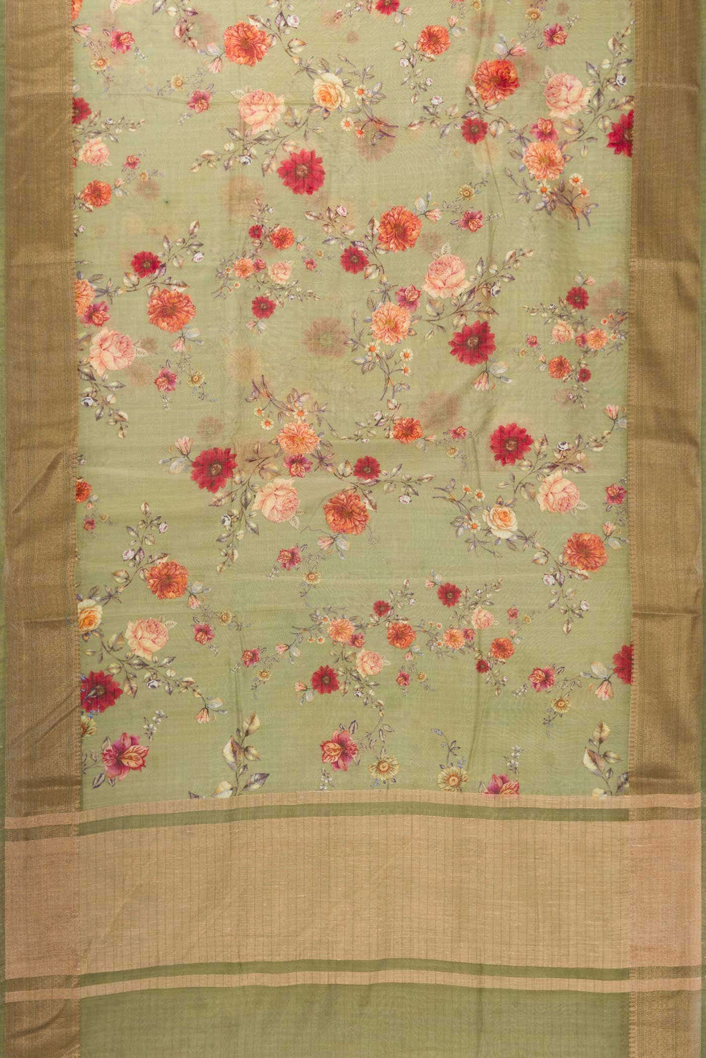 Green Chanderi Silk Saree