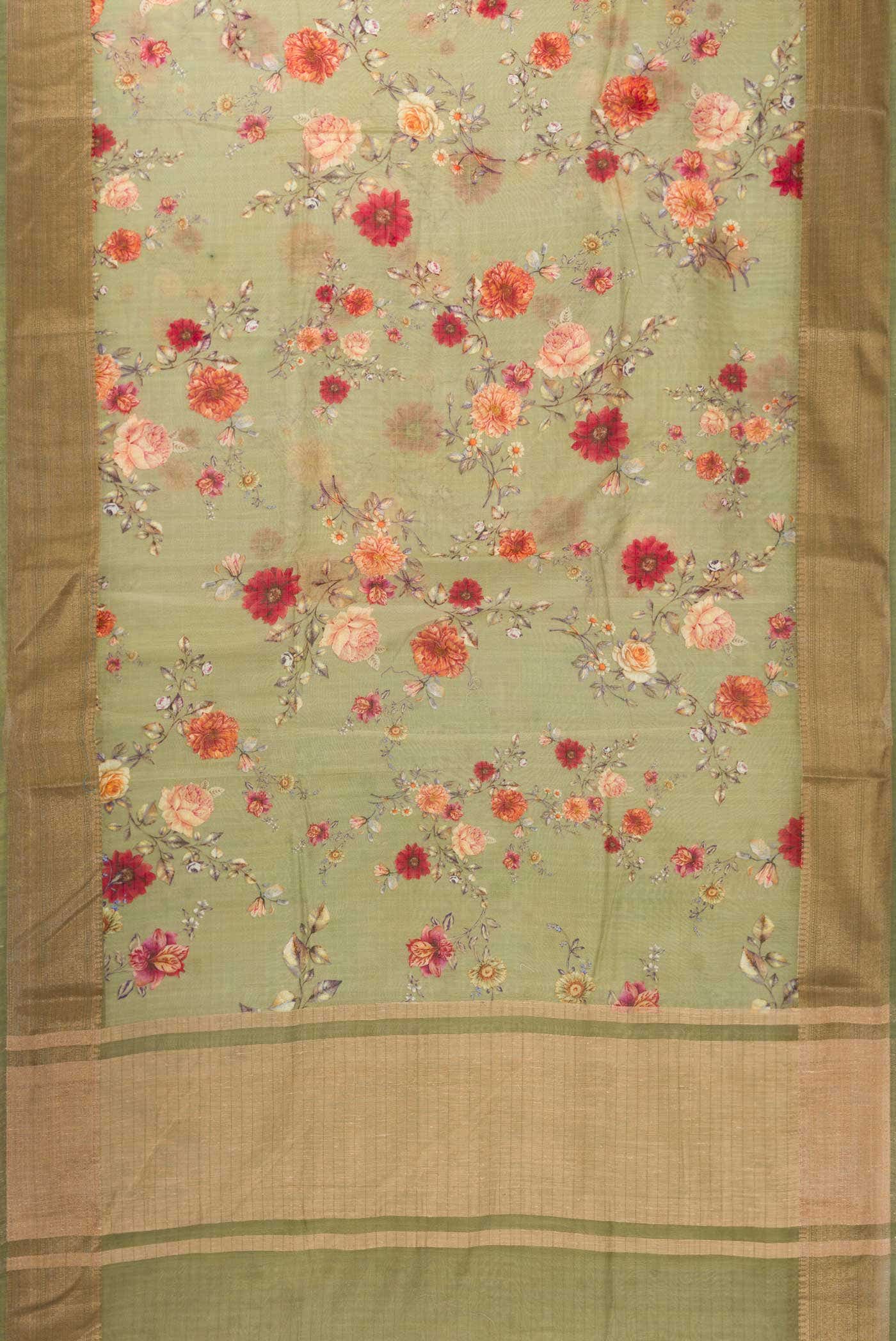 Green Chanderi Silk Saree
