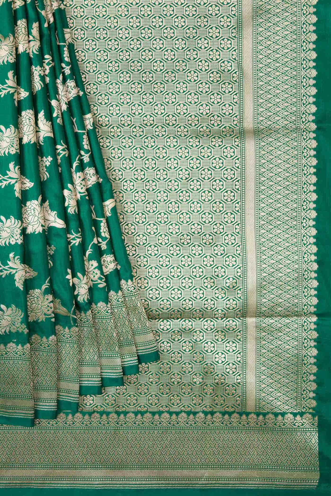Green Banarasi Silk Saree