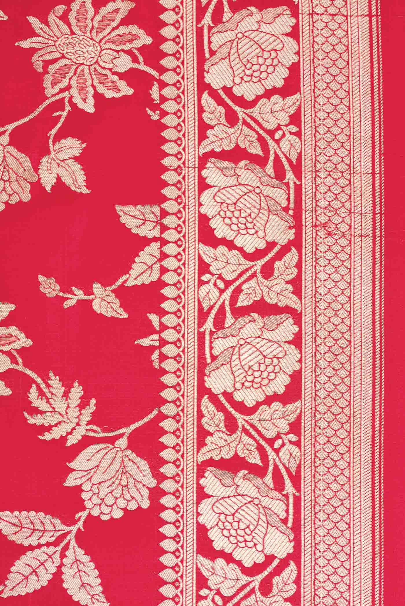 Red Dual Tone Banarasi Silk Saree