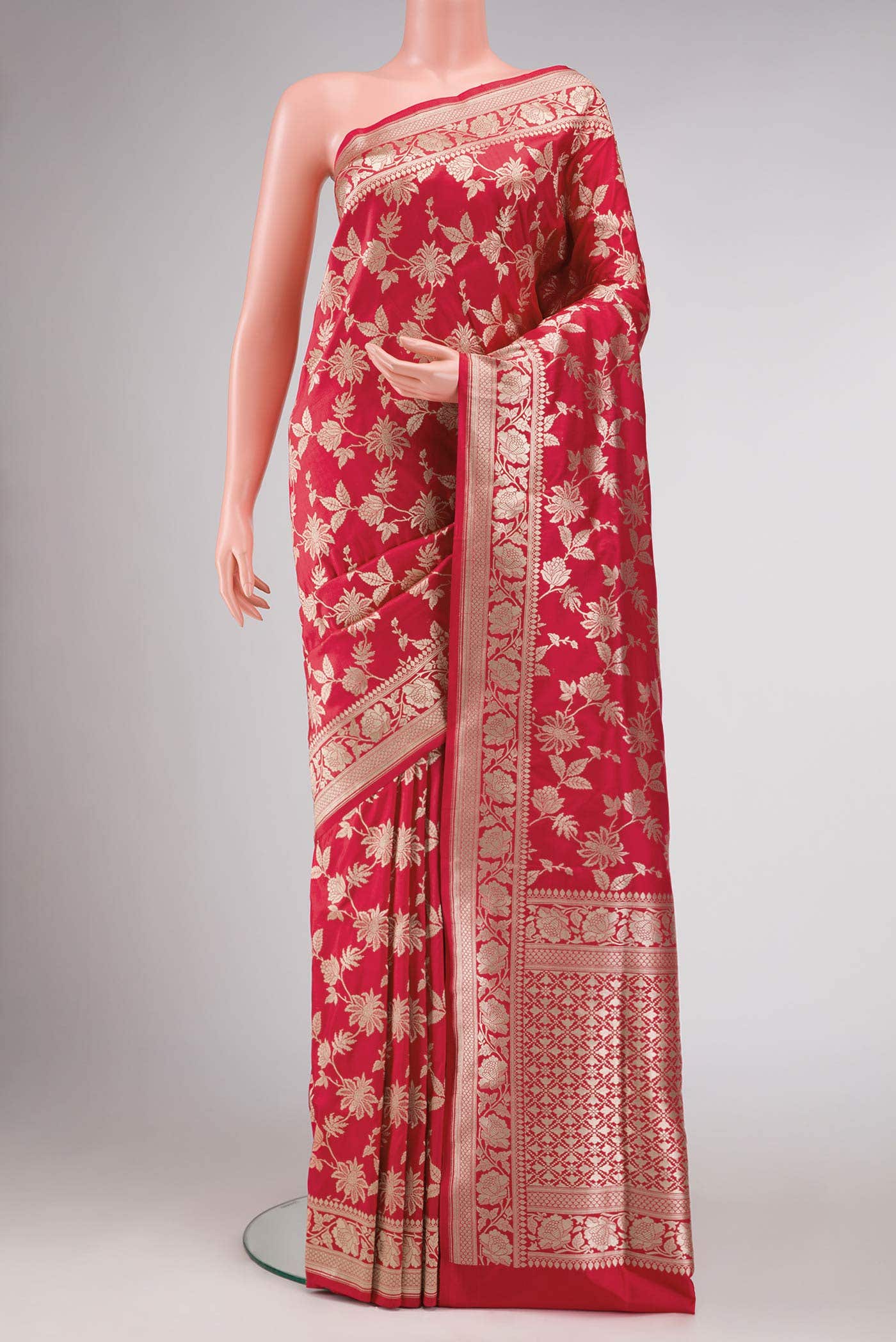 Red Dual Tone Banarasi Silk Saree