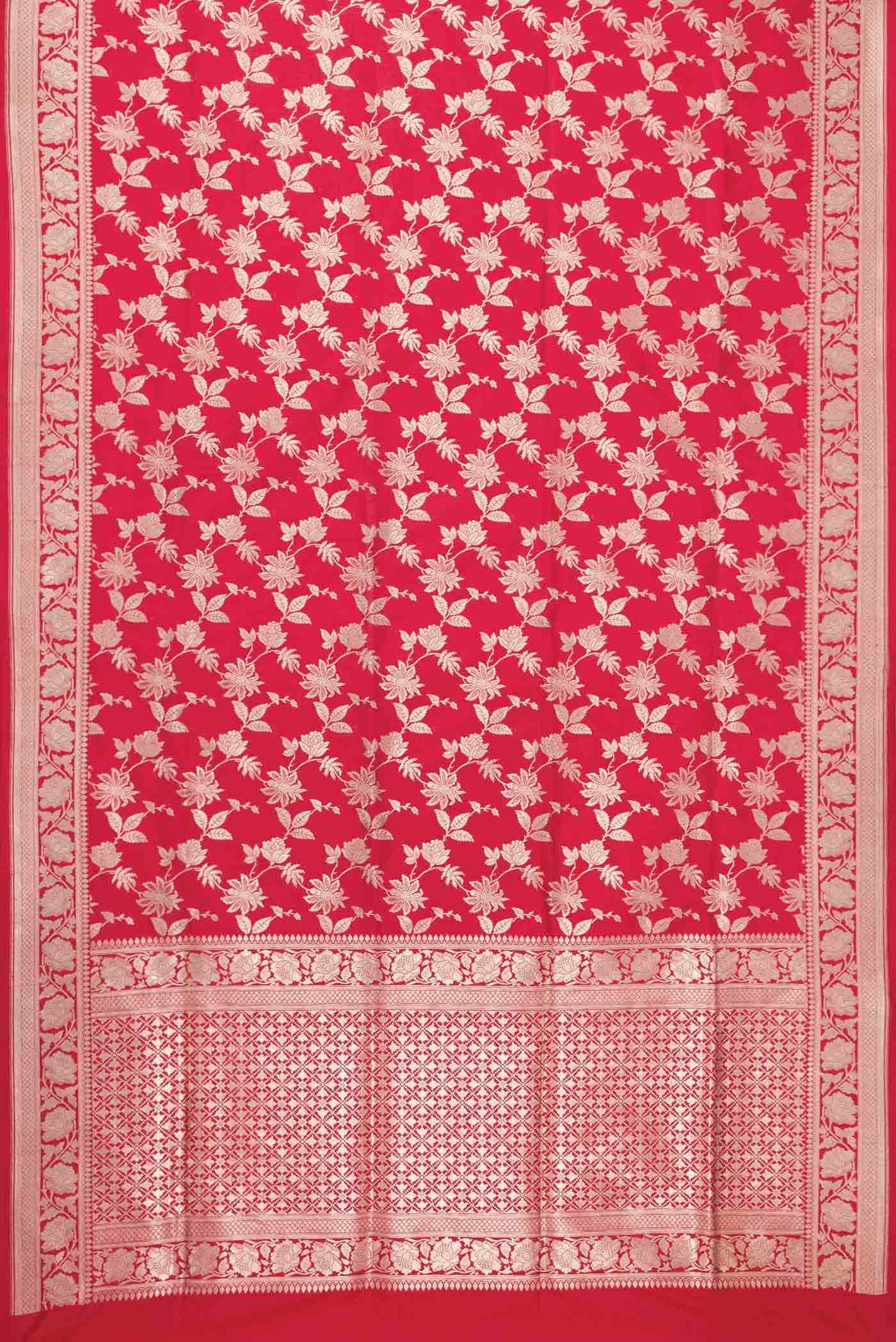 Red Dual Tone Banarasi Silk Saree