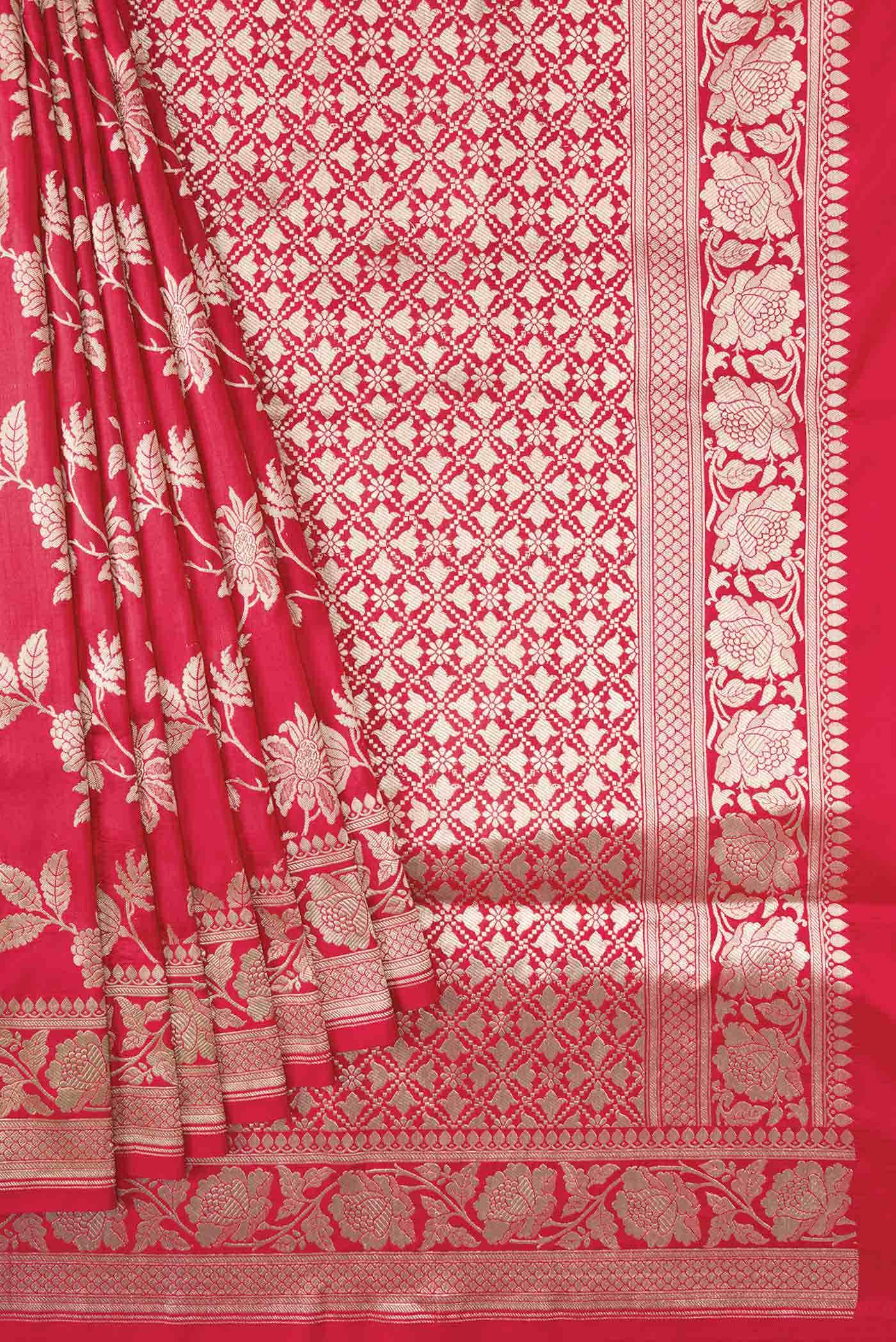 Red Dual Tone Banarasi Silk Saree
