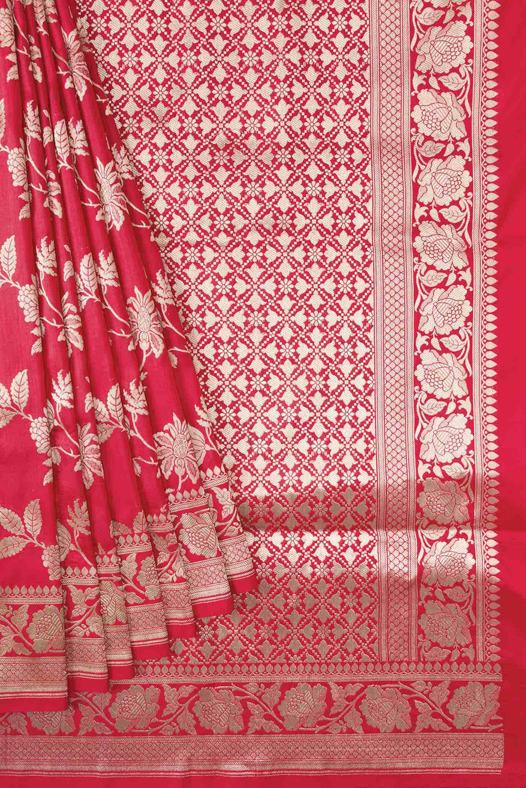 Red Dual Tone Banarasi Silk Saree