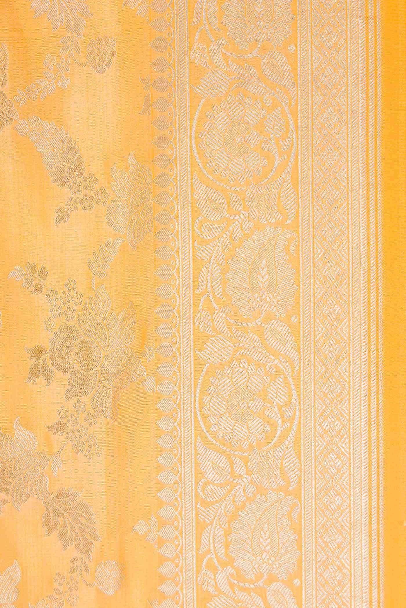 Yellow Banarasi Silk Saree