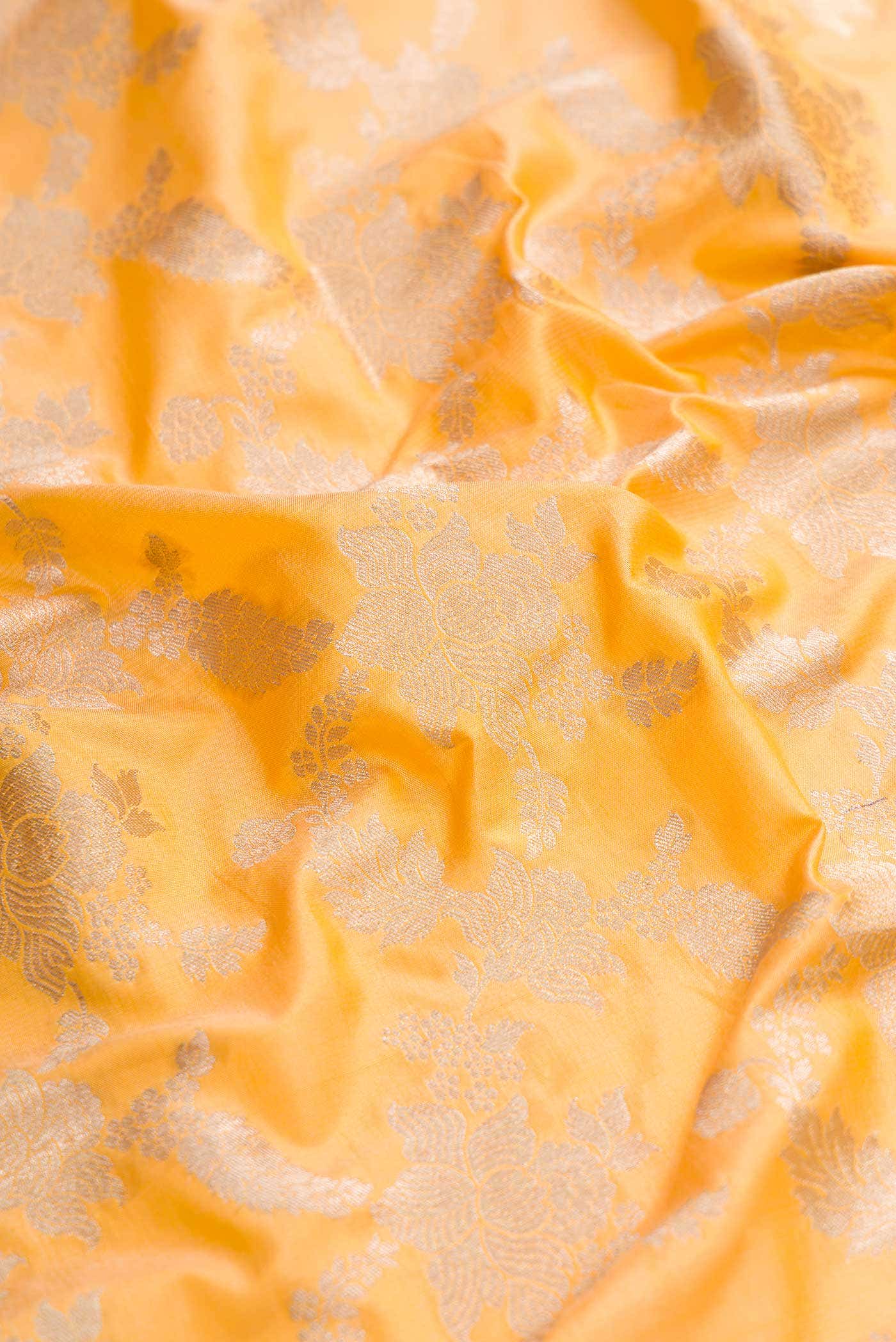 Yellow Banarasi Silk Saree
