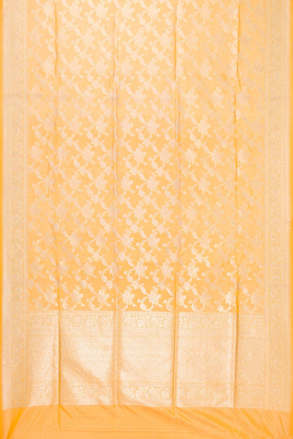 Yellow Banarasi Silk Saree