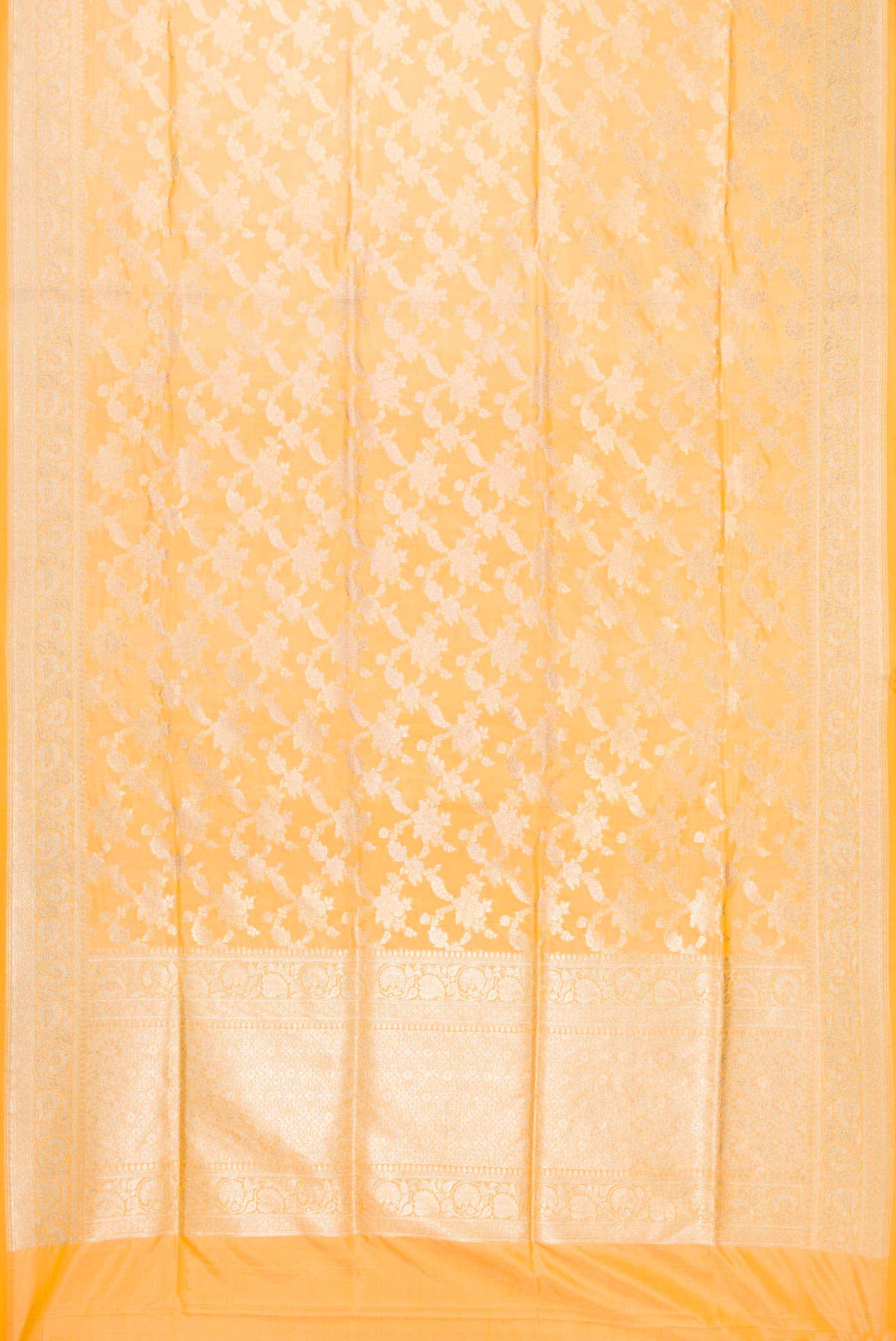 Yellow Banarasi Silk Saree