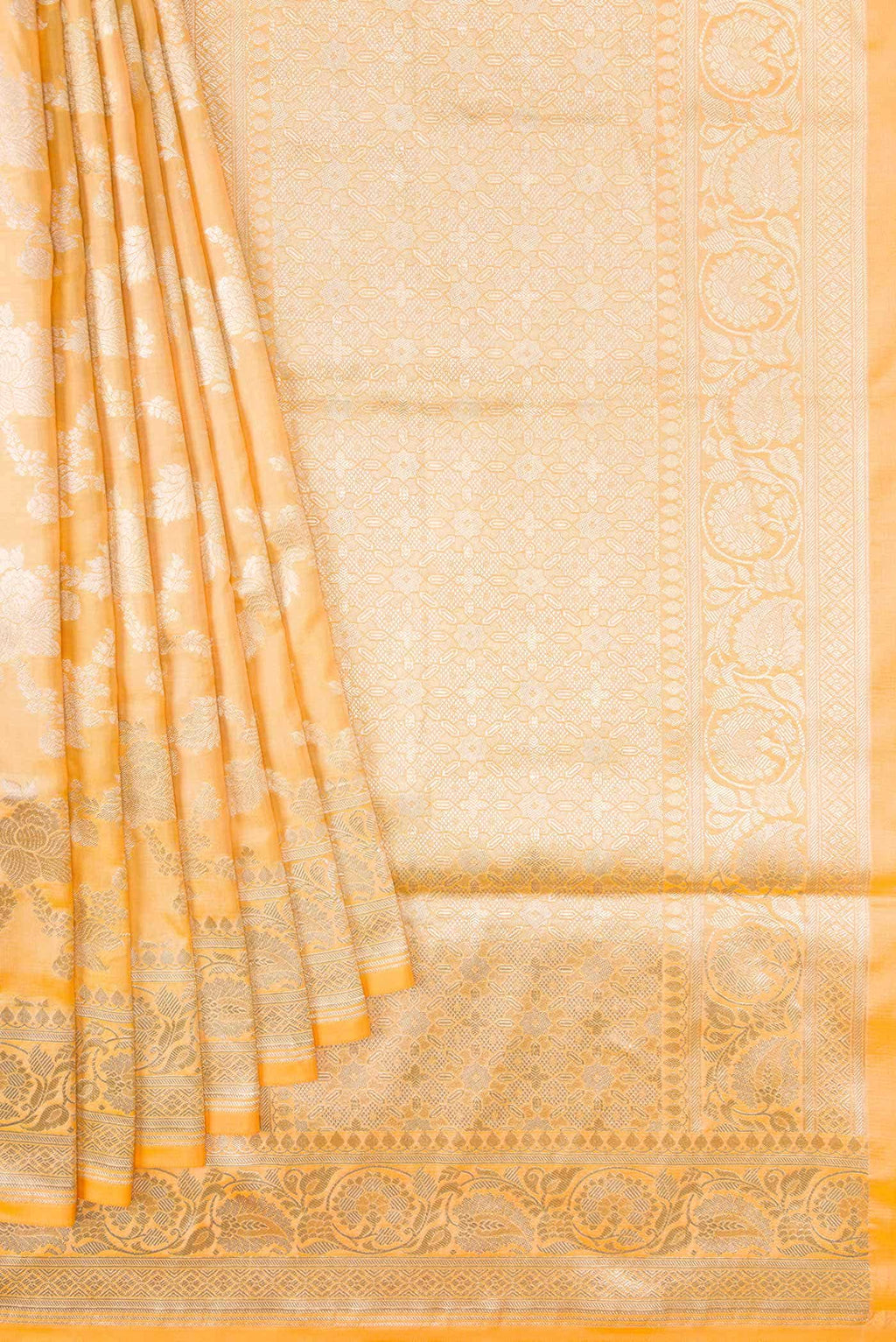 Yellow Banarasi Silk Saree