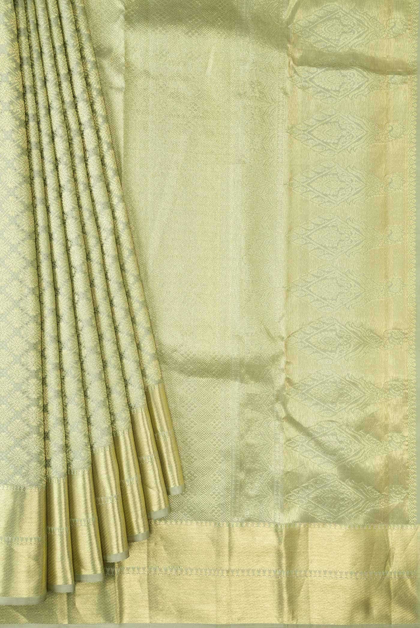 Light Green Dual Tone Kanchipuram Silk Saree