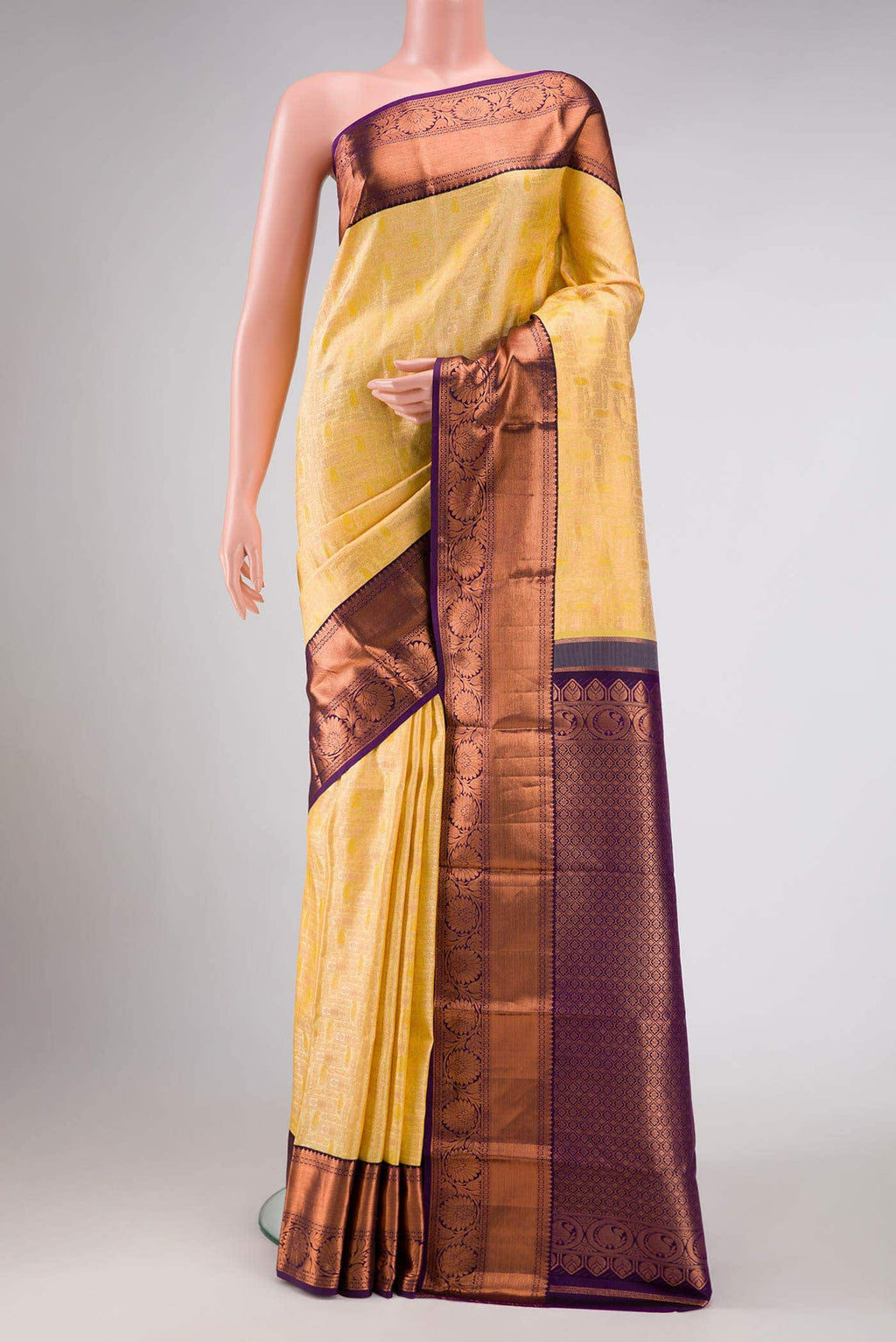 Sandal Kanchipuram Silk Saree