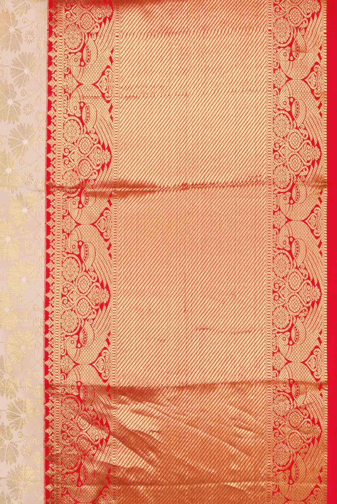 Golden Peach Kanchipuram Silk Saree