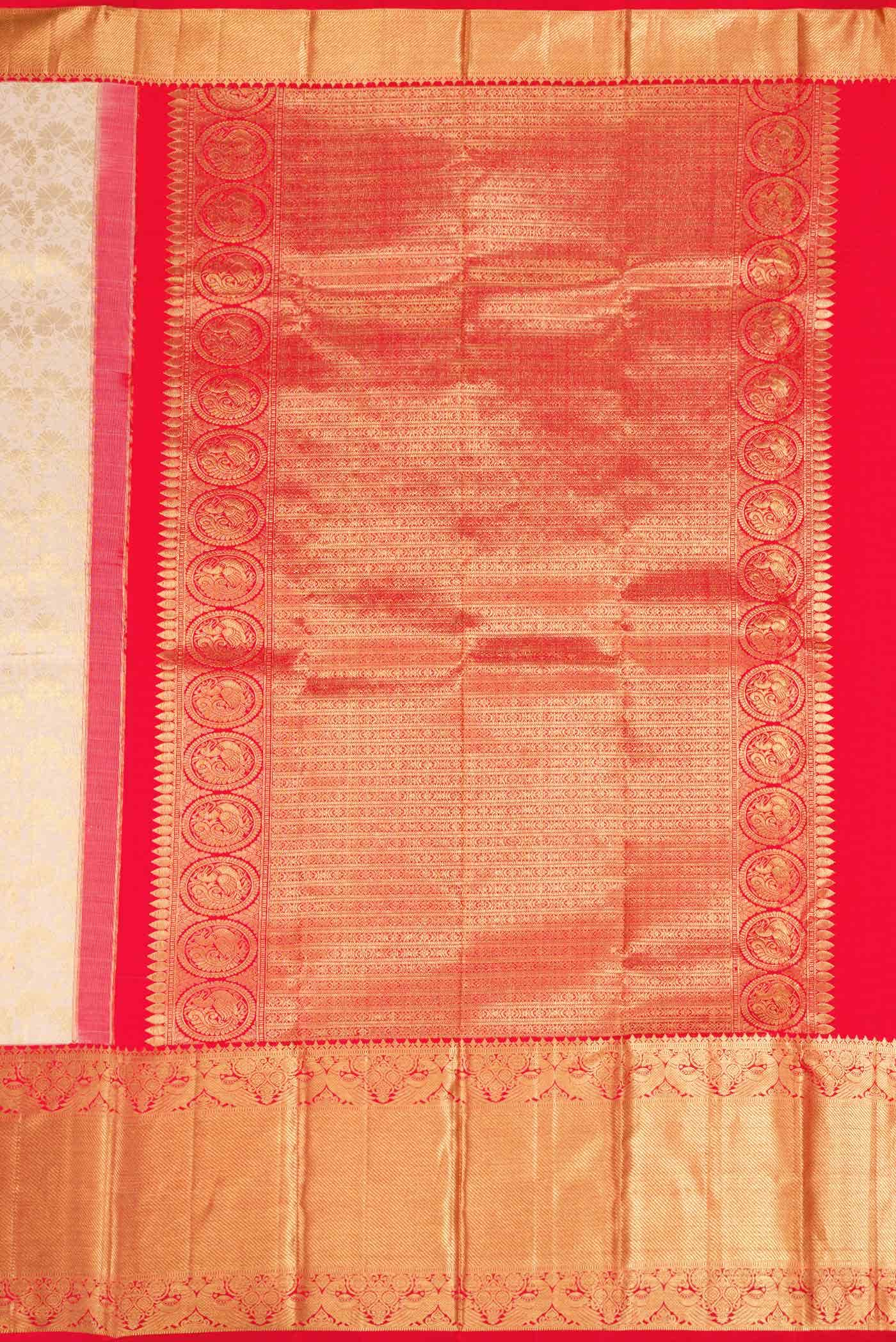 Golden Peach Kanchipuram Silk Saree
