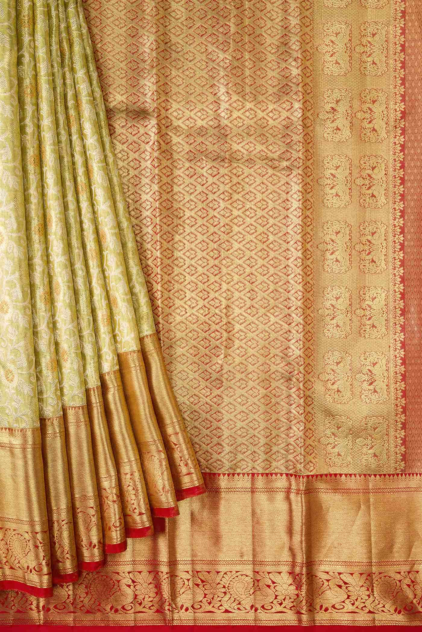 Gold Kanchipuram Tissue Silk Saree