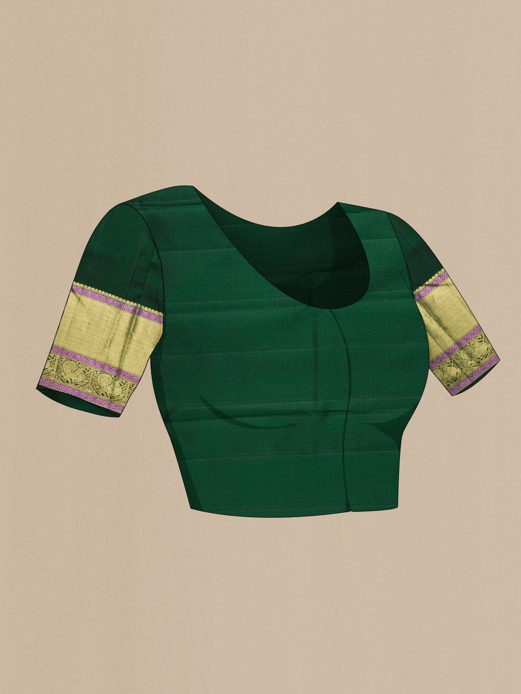 Bottle Green Dual Tone Kanchipuram Silk Saree
