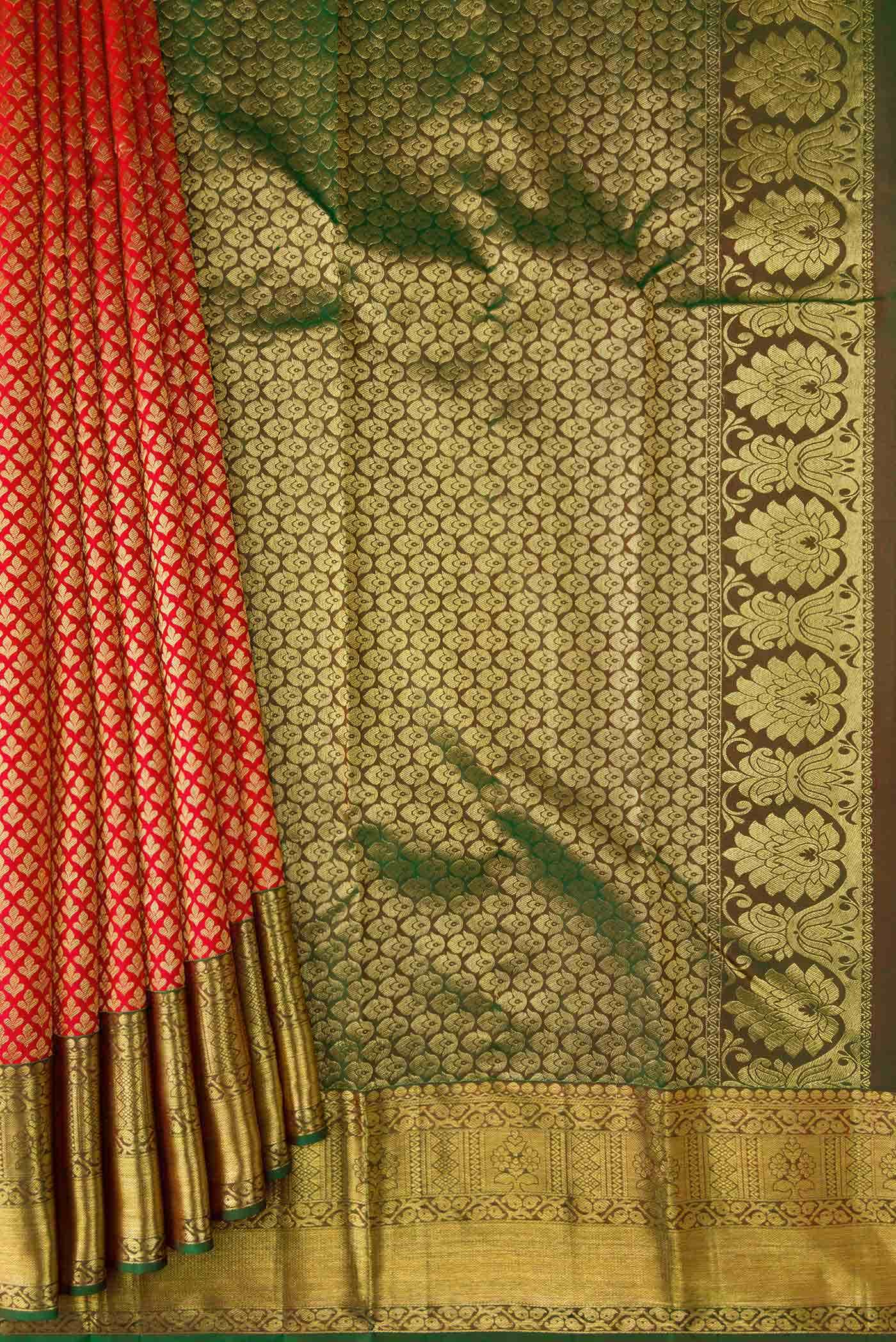 Red Dual Tone Kanchipuram Silk Saree