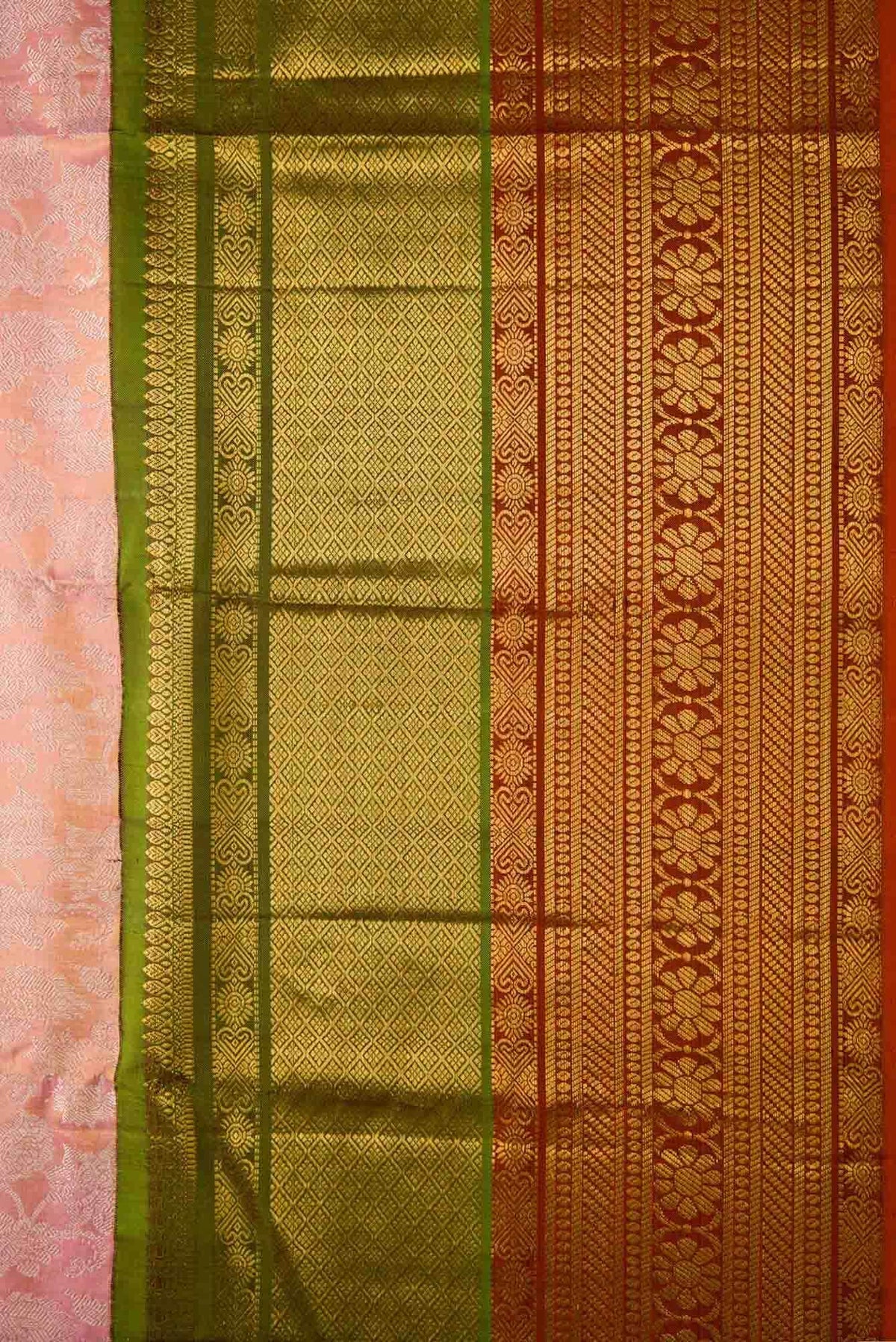 Rose Gold Kanjivaram Tissue Silk Saree