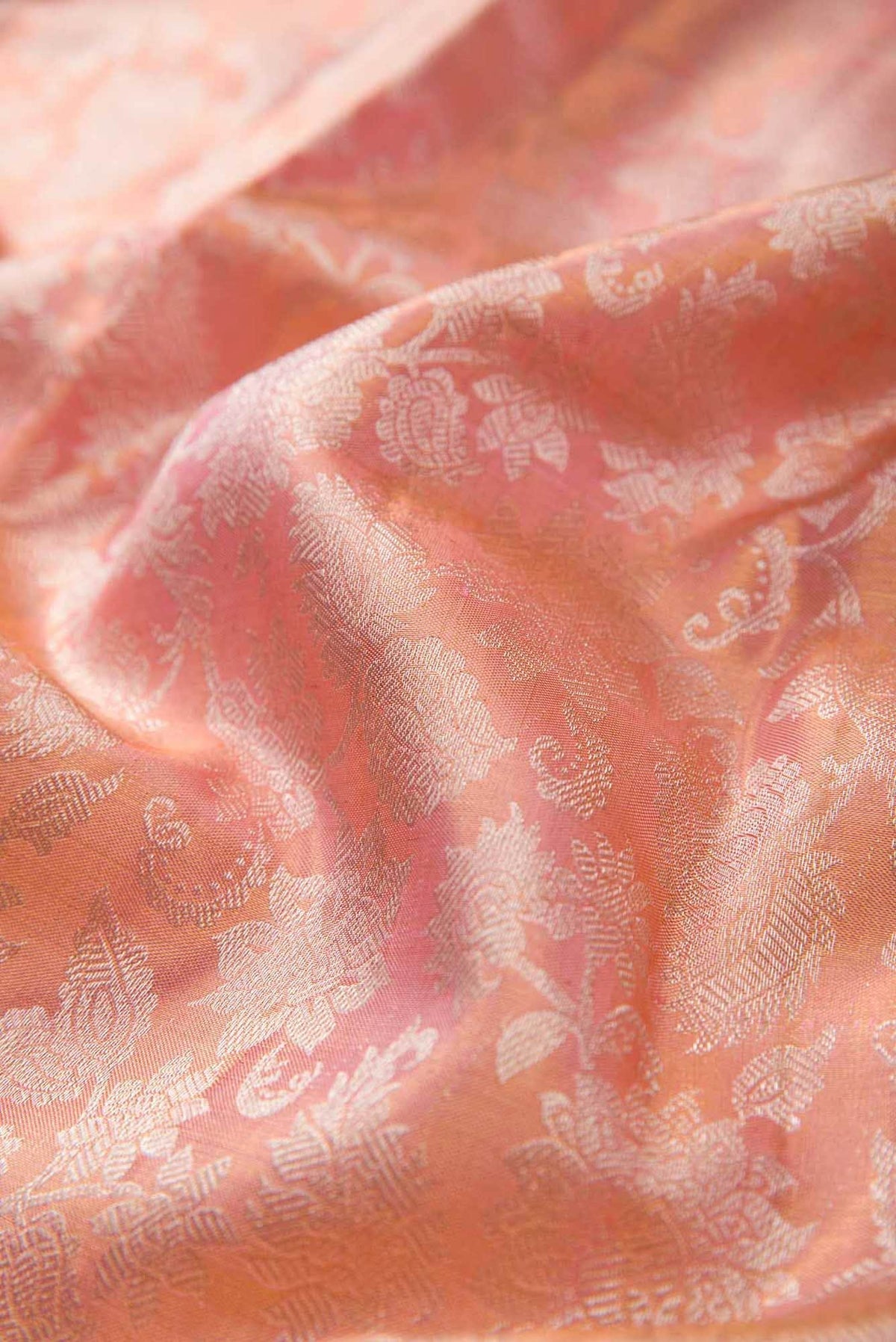 Rose Gold Kanjivaram Tissue Silk Saree