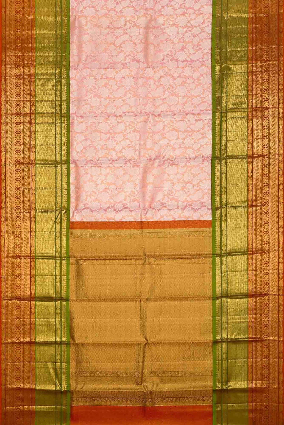 Rose Gold Kanjivaram Tissue Silk Saree