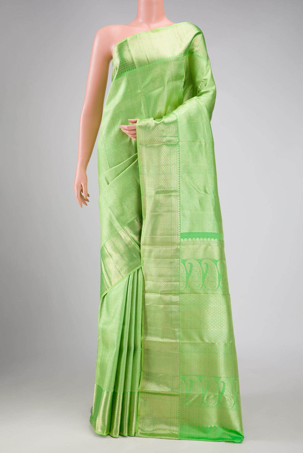 Green Dual Tone Kanchipuram Silk Saree