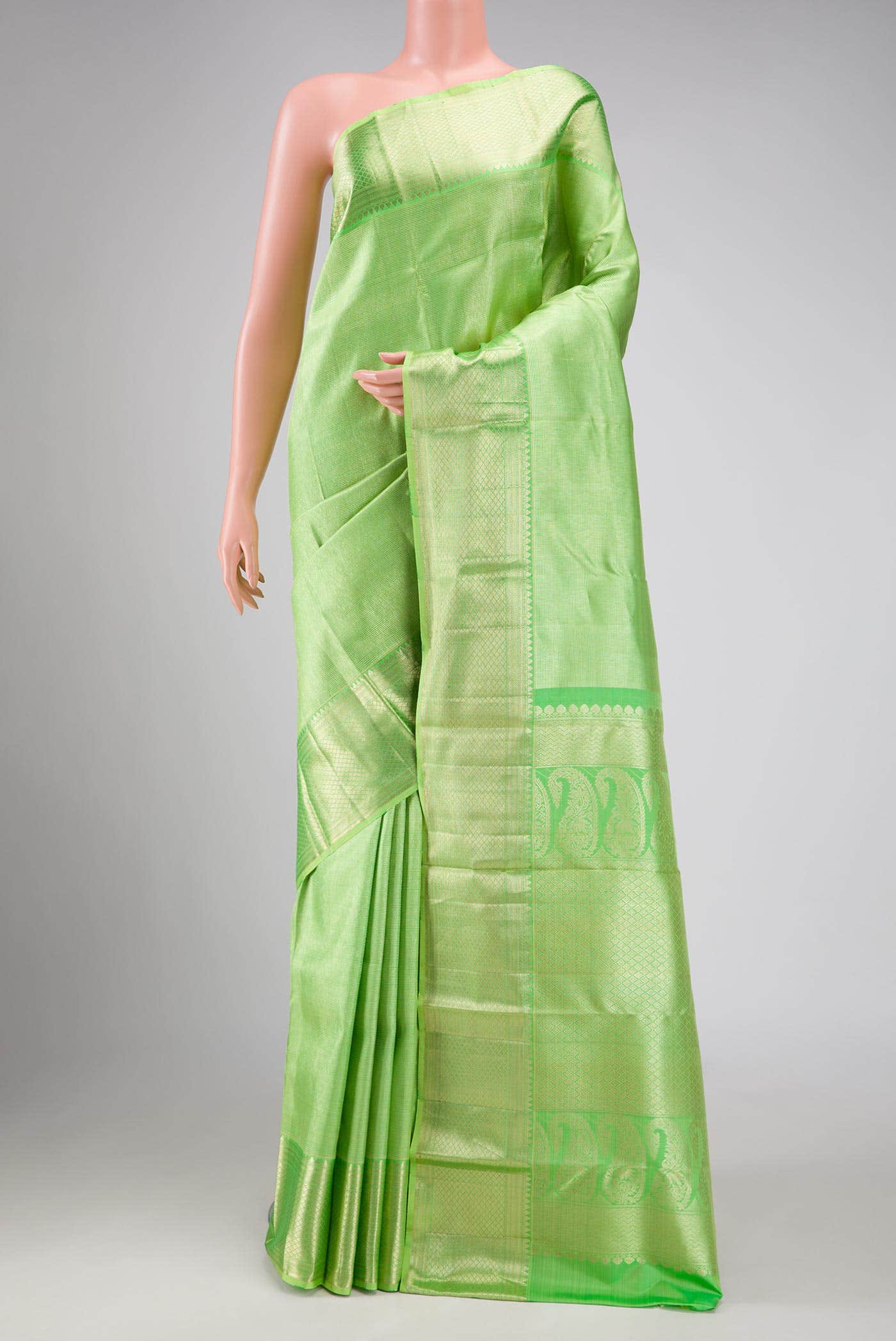 Green Dual Tone Kanchipuram Silk Saree