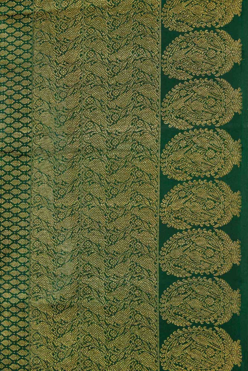 Bottle Green Dual Tone Kanchipuram Silk Saree