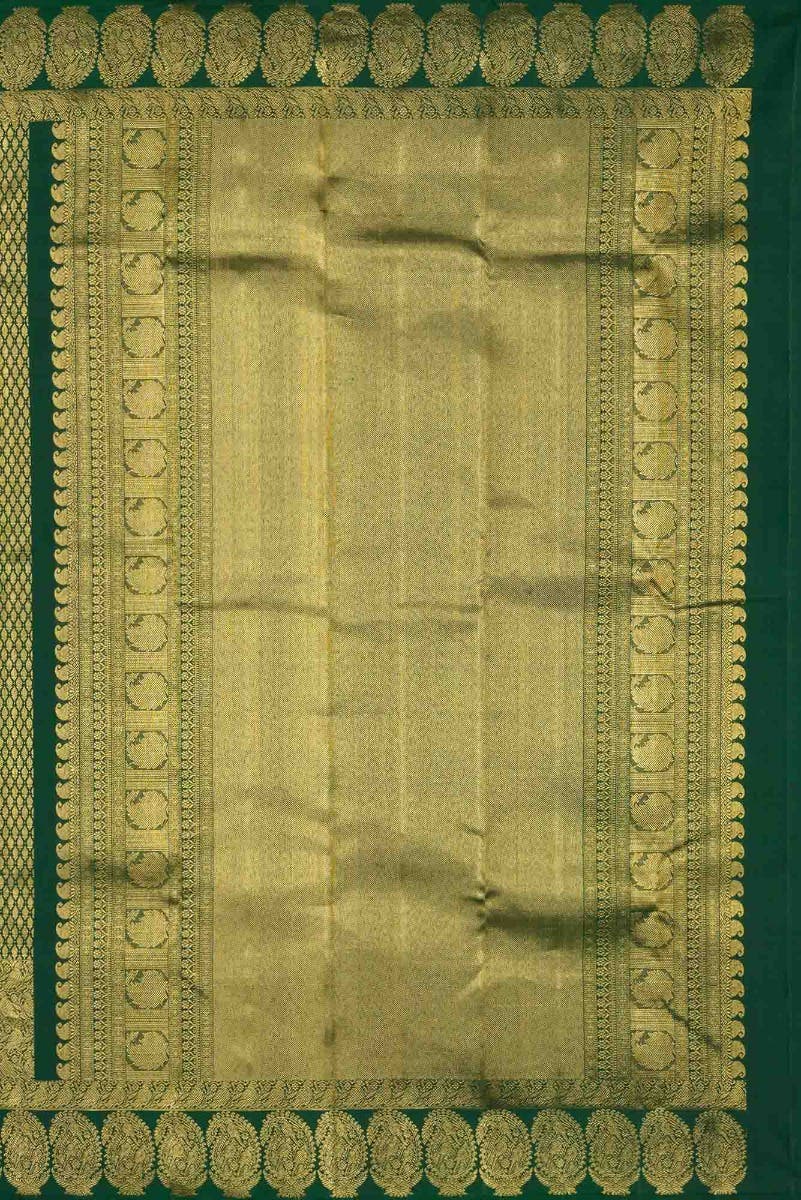 Bottle Green Dual Tone Kanchipuram Silk Saree