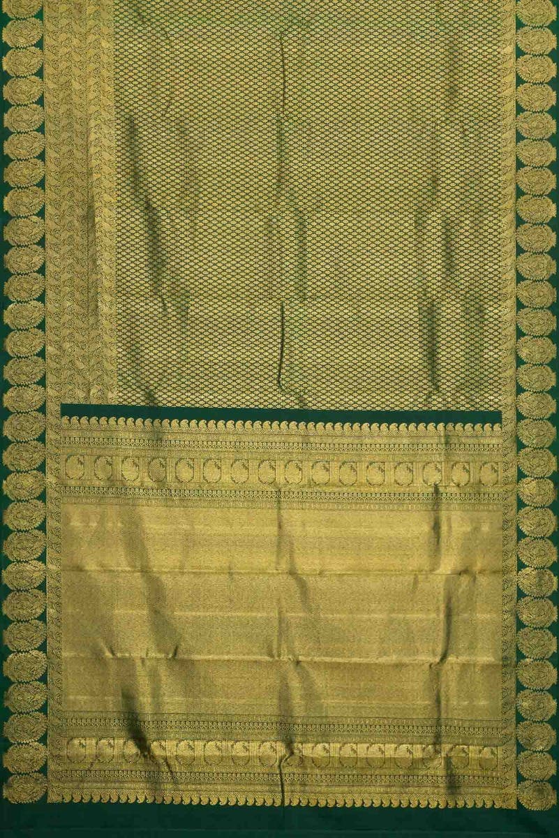 Bottle Green Dual Tone Kanchipuram Silk Saree