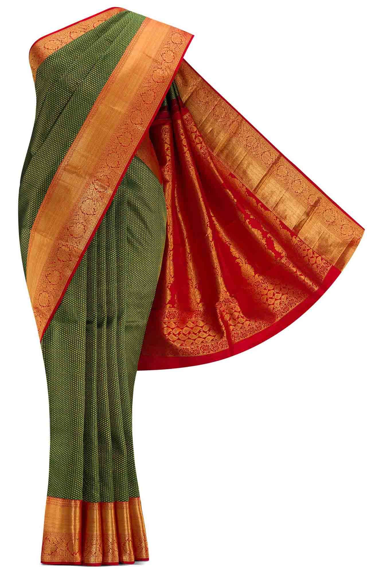 Green Dual Tone Kanchipuram Silk Saree