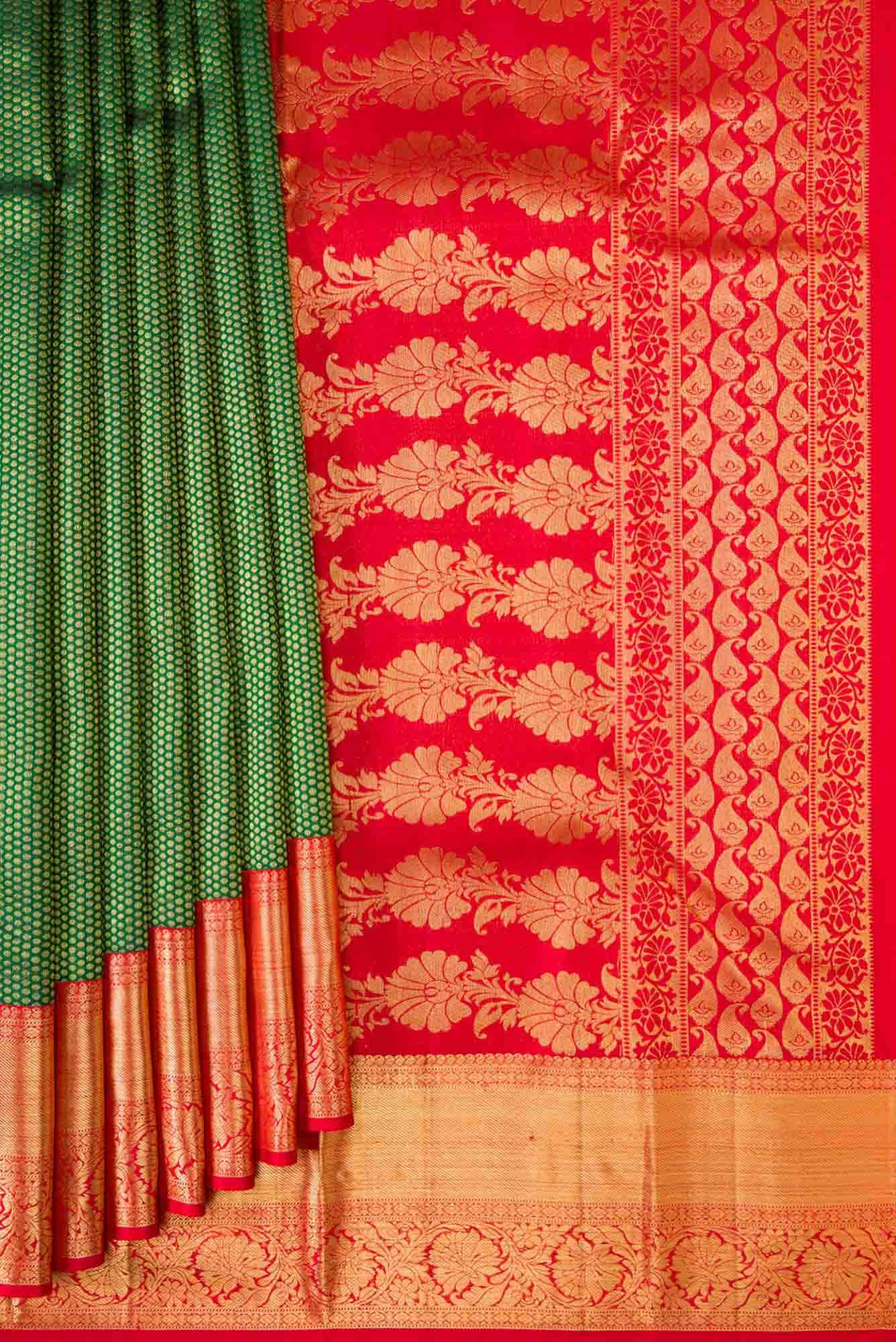 Green Dual Tone Kanchipuram Silk Saree