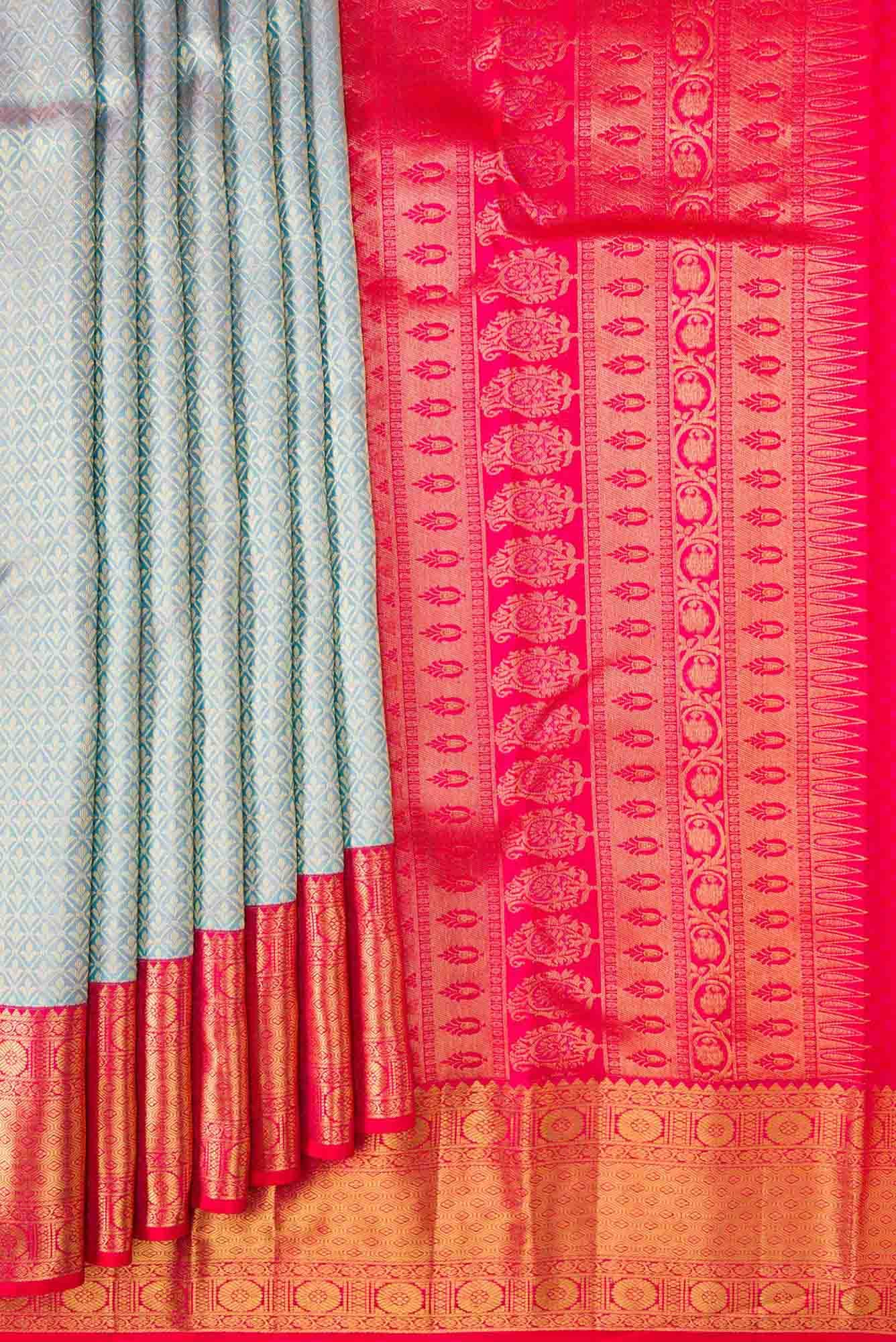 Grey Dual Tone Kanchipuram Silk Saree