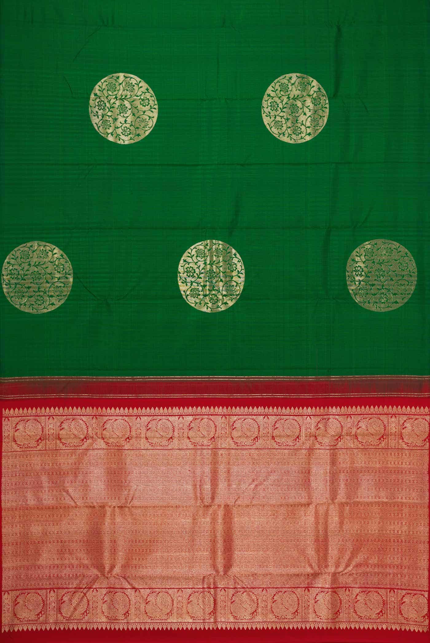 Bottle Green Dual Tone Kanchipuram Silk Saree