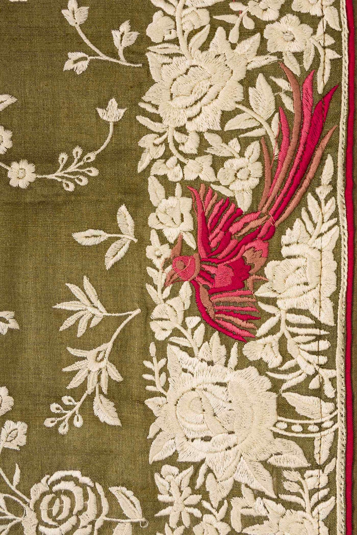 Mehandi Green Tussar Silk Saree