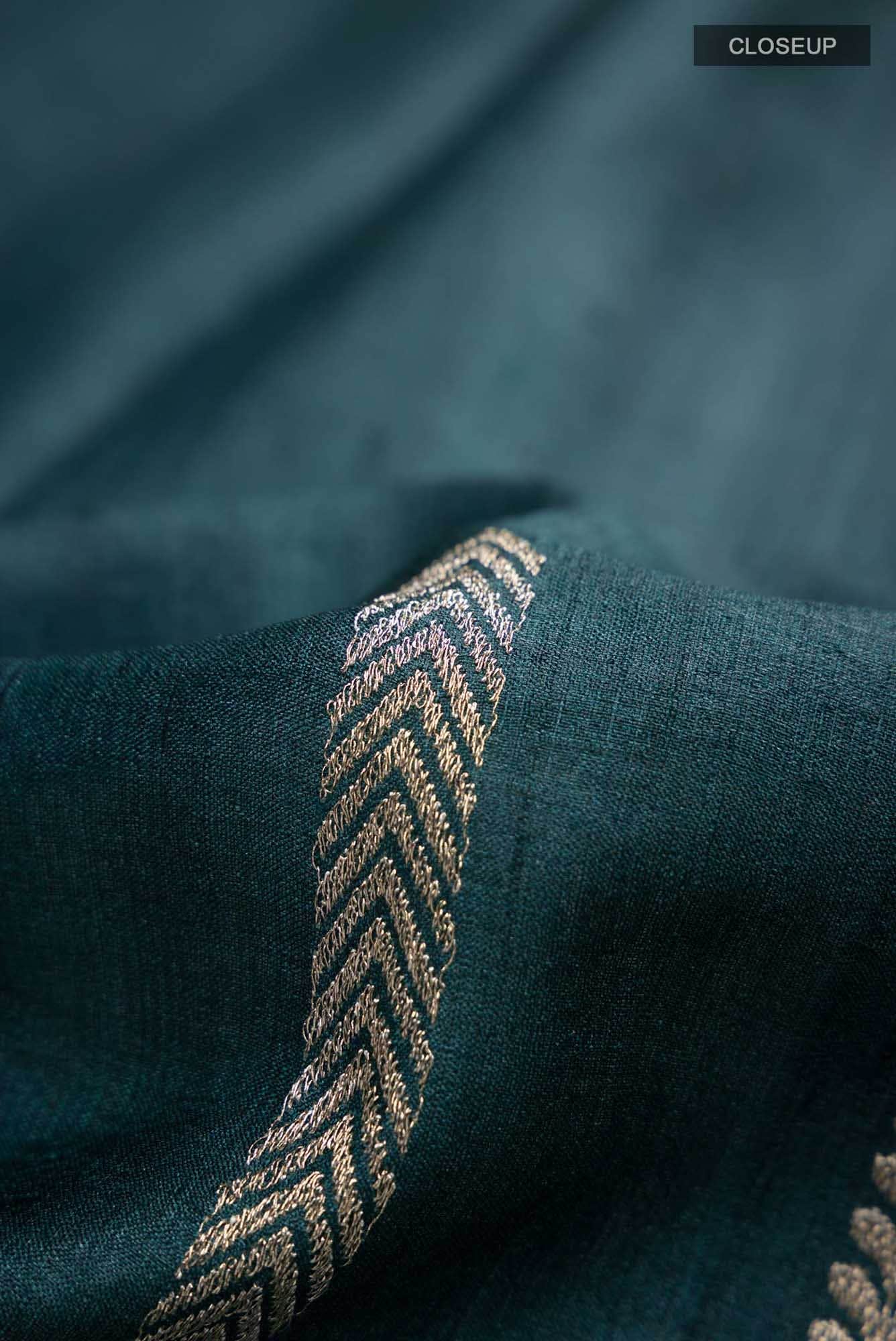 Teal Bhagalpuri Tussar Silk Saree