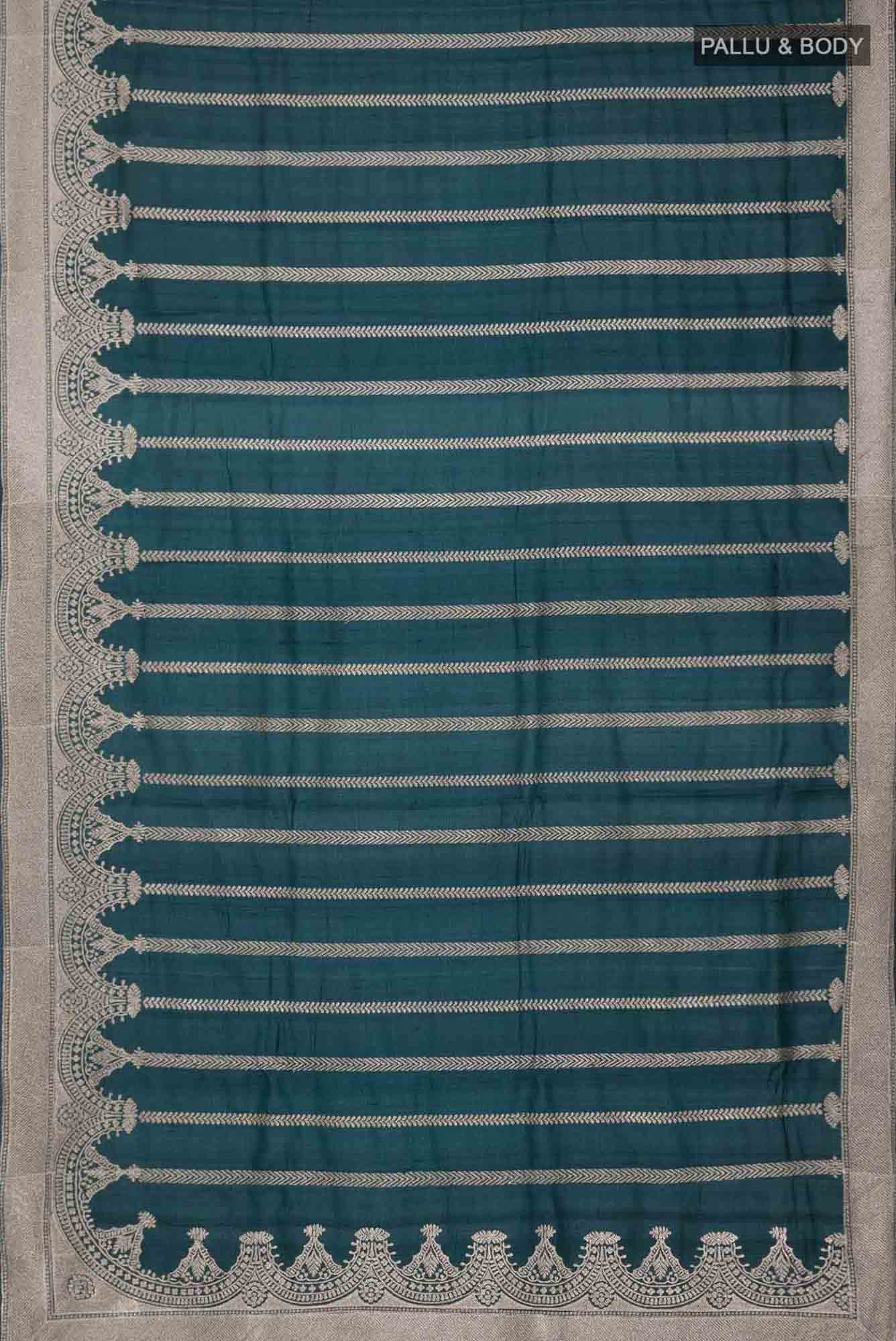 Teal Bhagalpuri Tussar Silk Saree