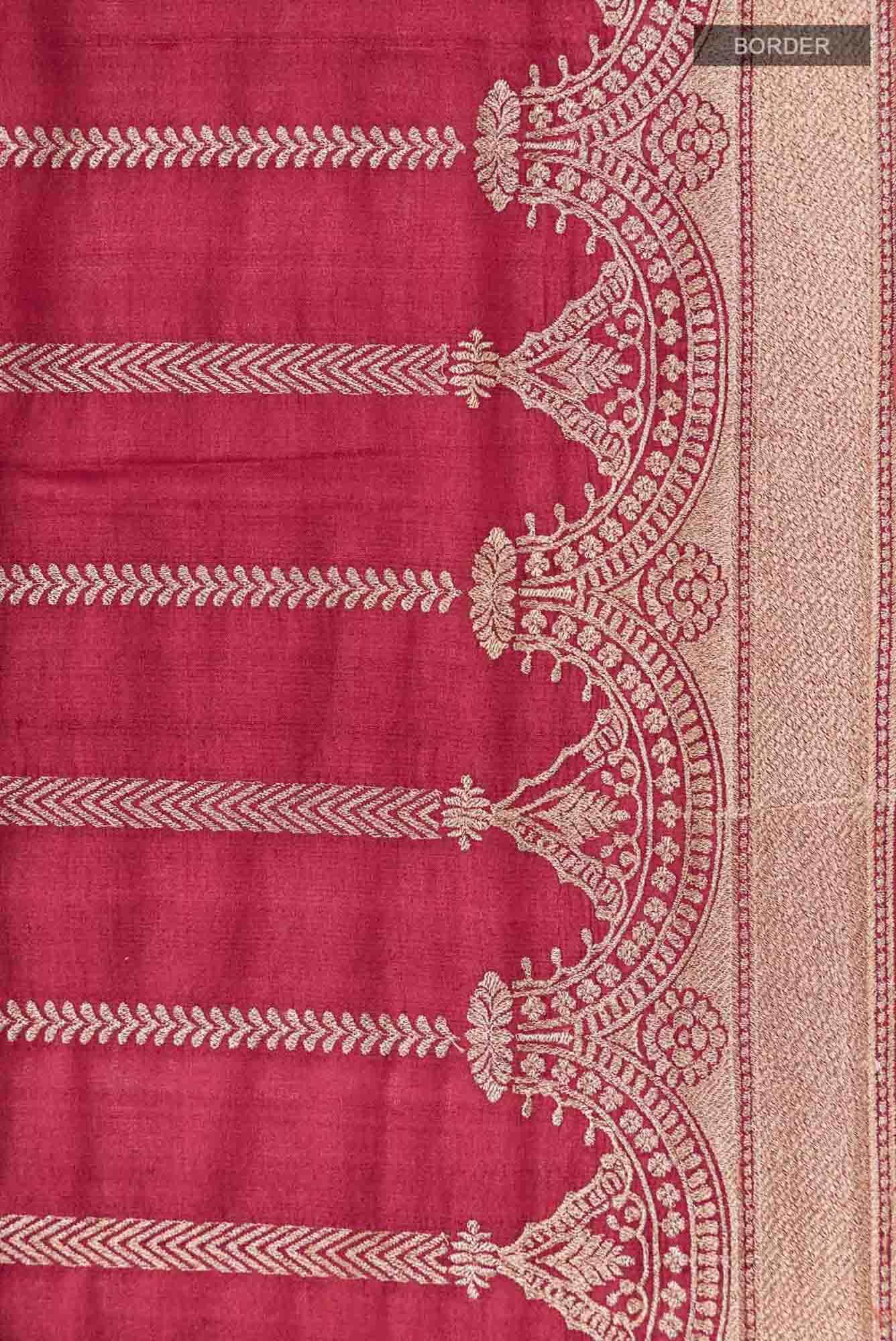 Maroon Bhagalpuri Tussar Silk Saree