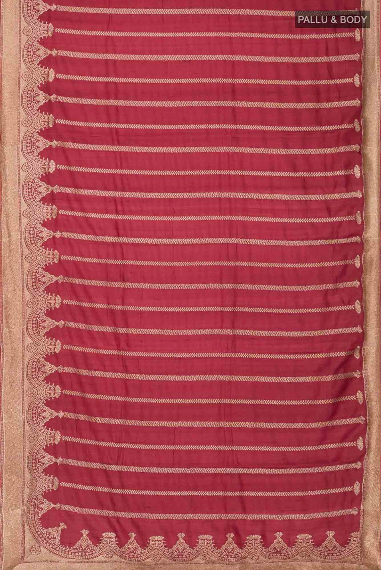 Maroon Bhagalpuri Tussar Silk Saree