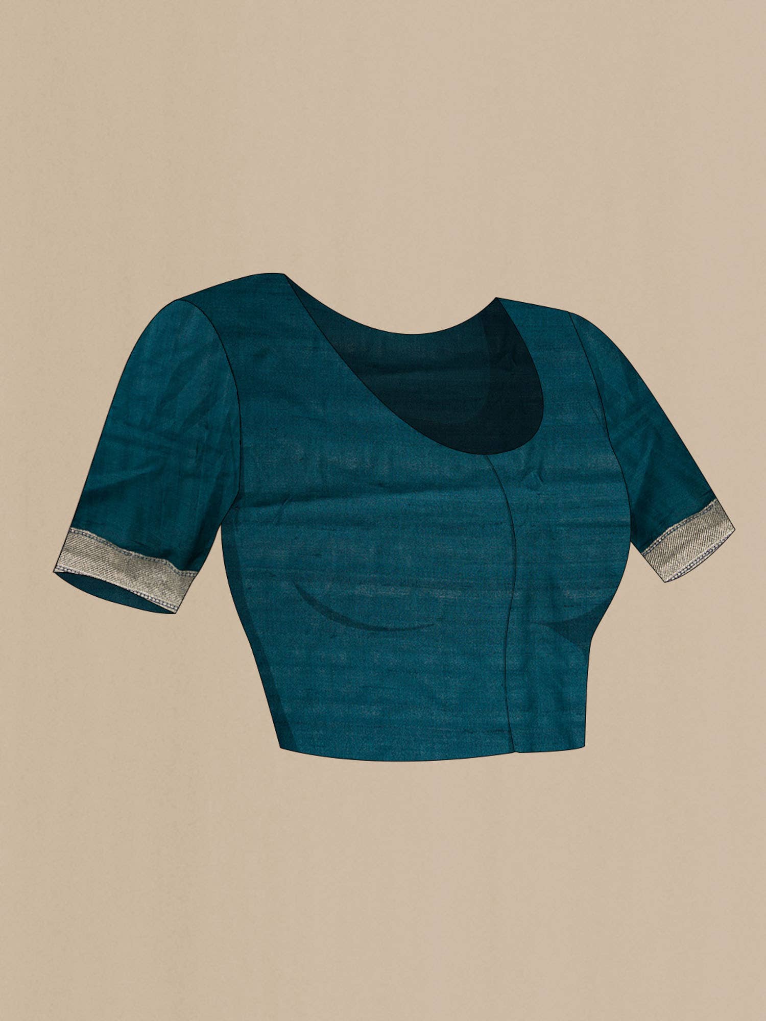 Teal Bhagalpuri Tussar Silk Saree