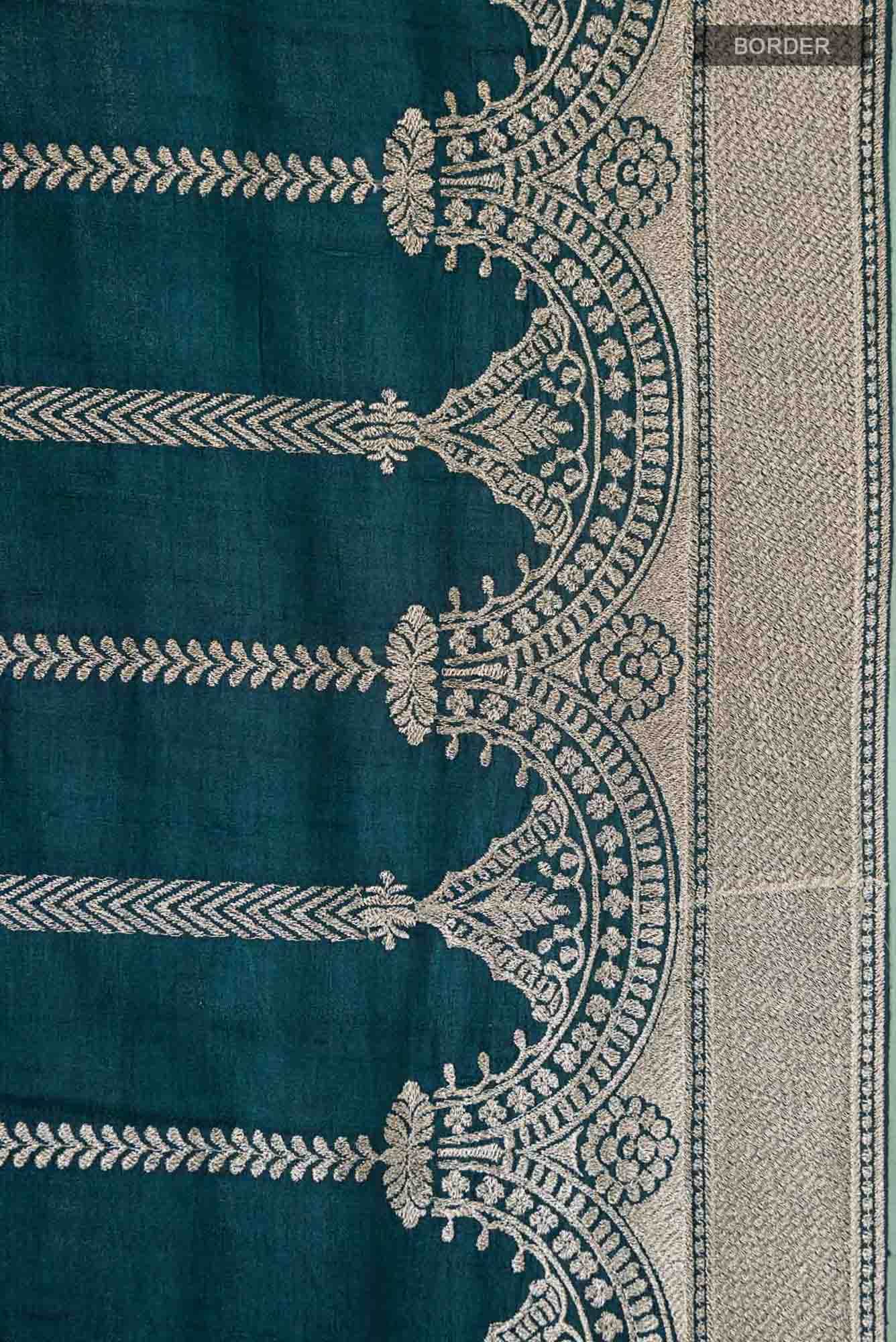 Teal Bhagalpuri Tussar Silk Saree