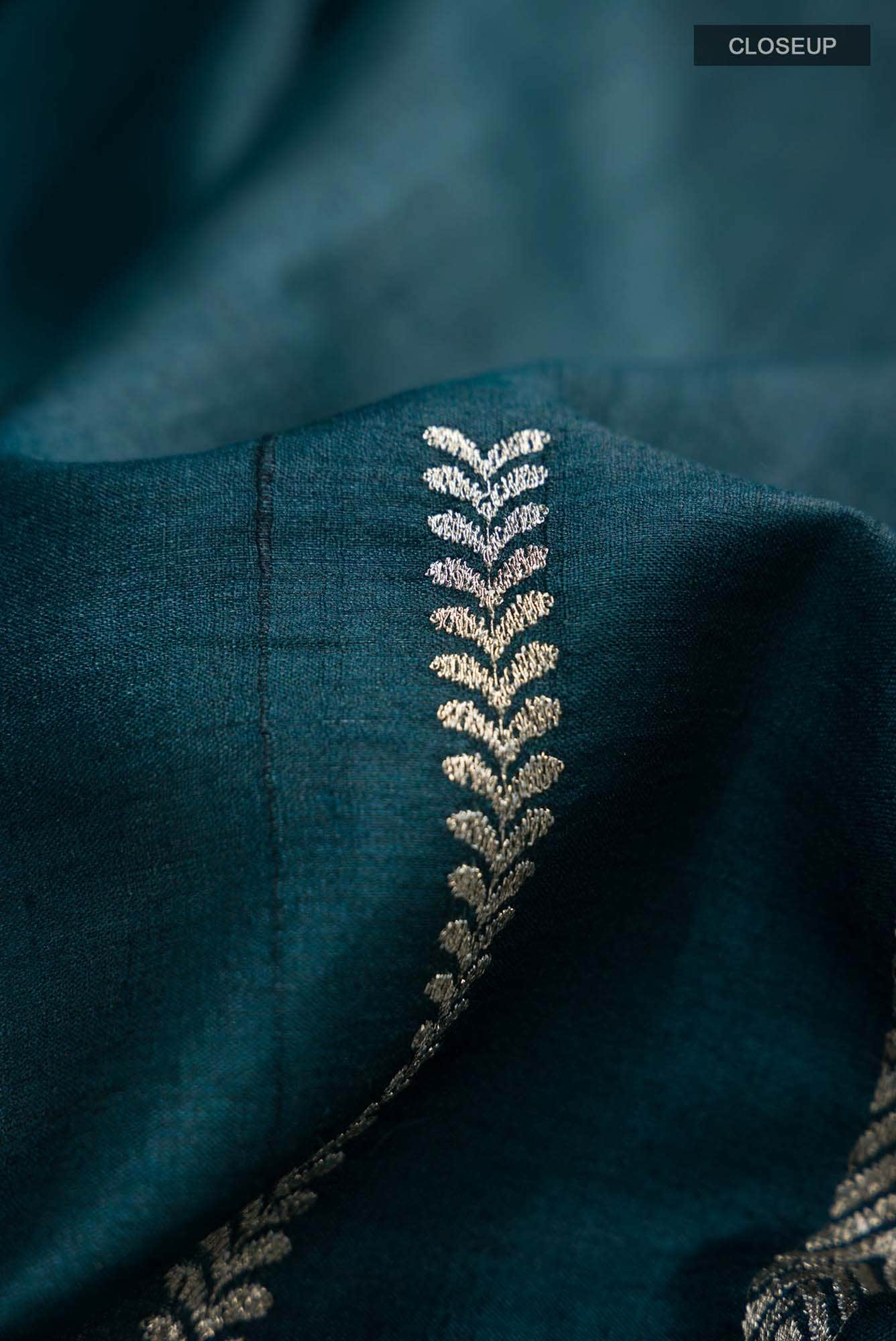 Teal Bhagalpuri Tussar Silk Saree