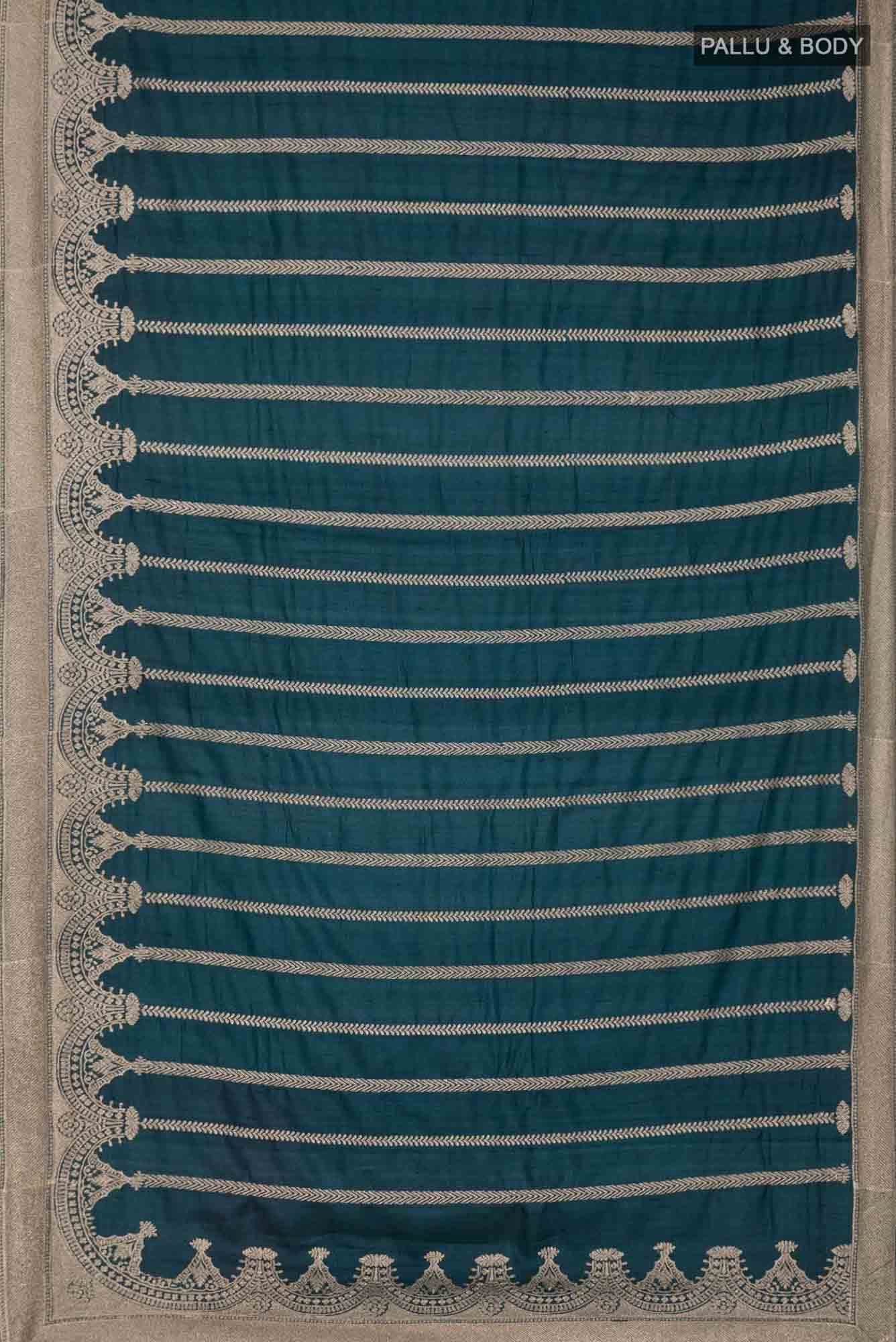Teal Bhagalpuri Tussar Silk Saree