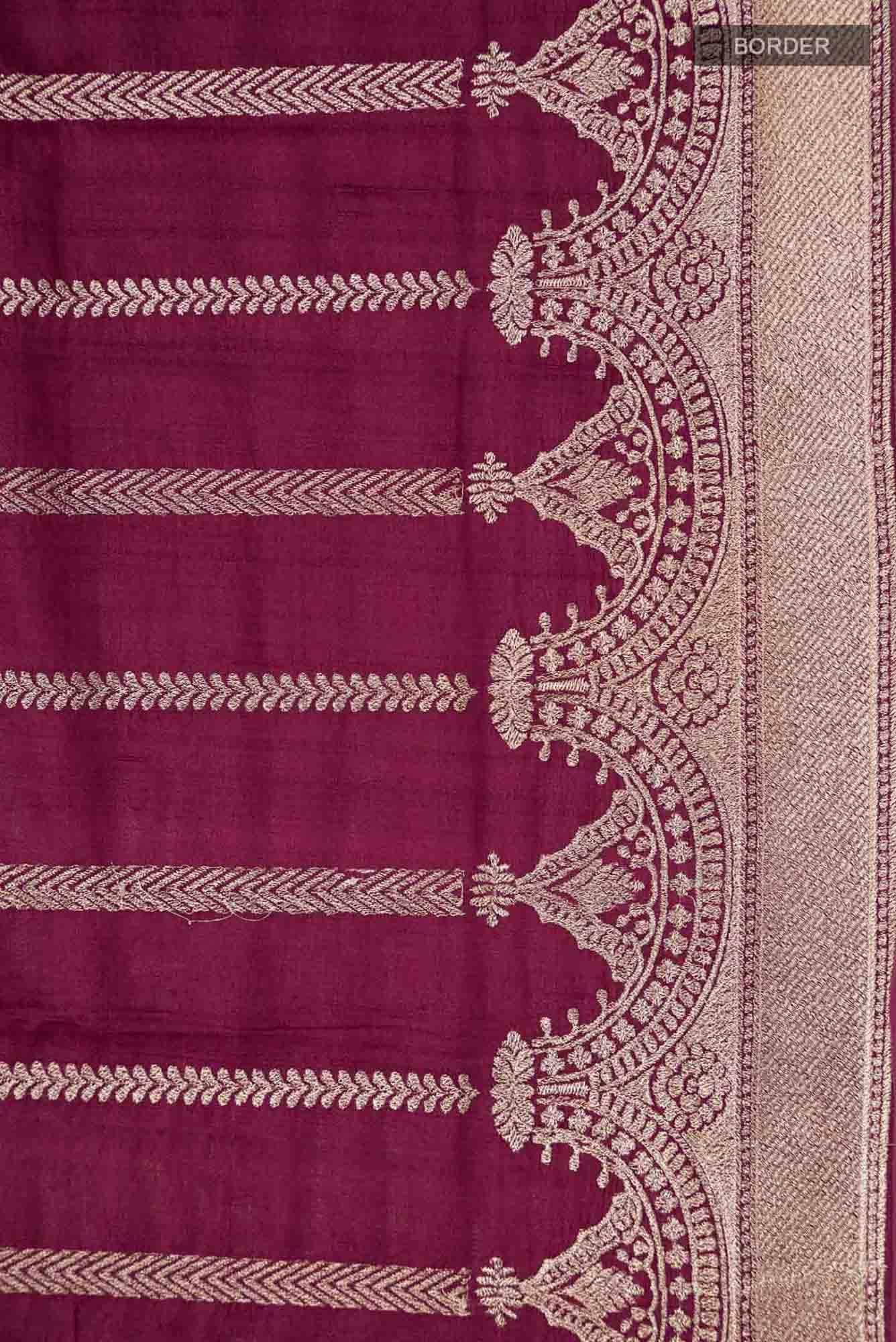 Maroon Bhagalpuri Tussar Silk Saree