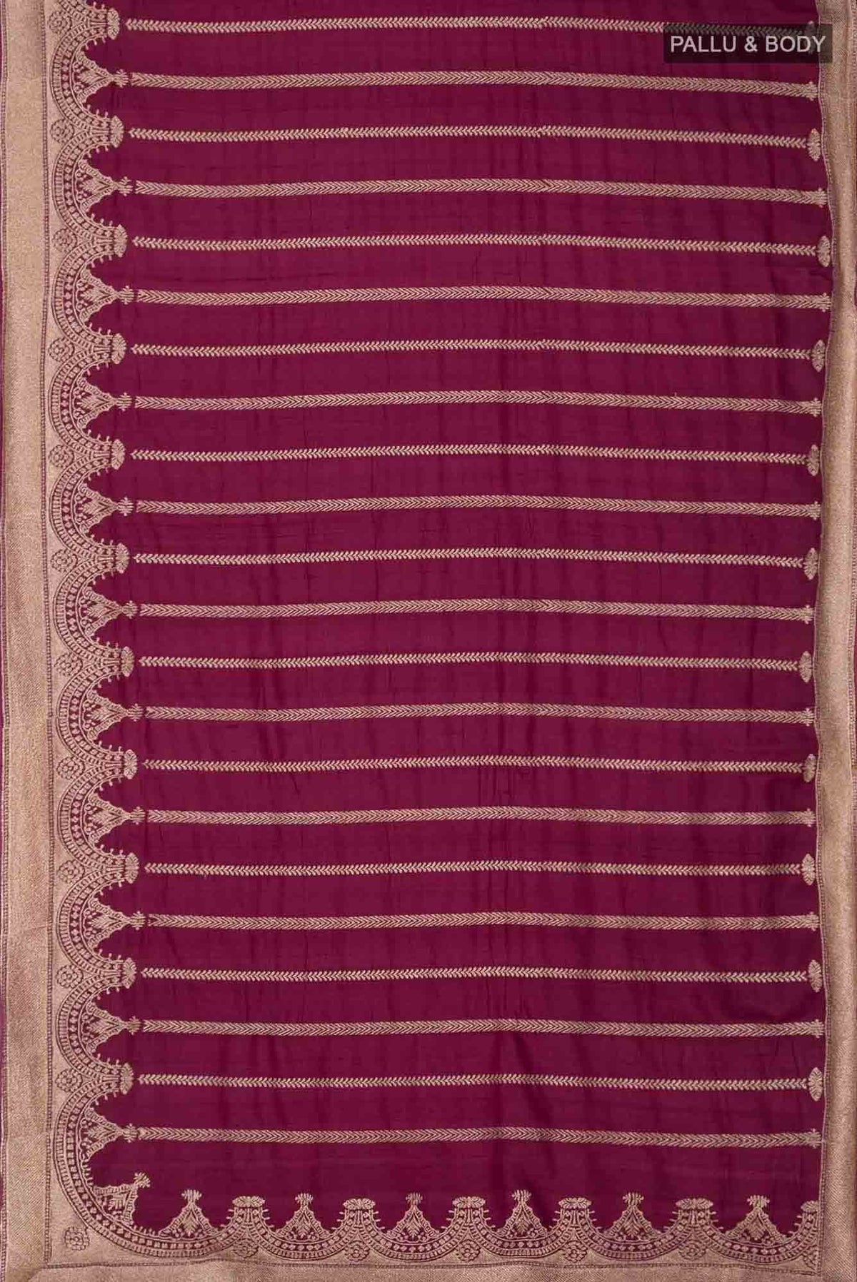 Maroon Bhagalpuri Tussar Silk Saree