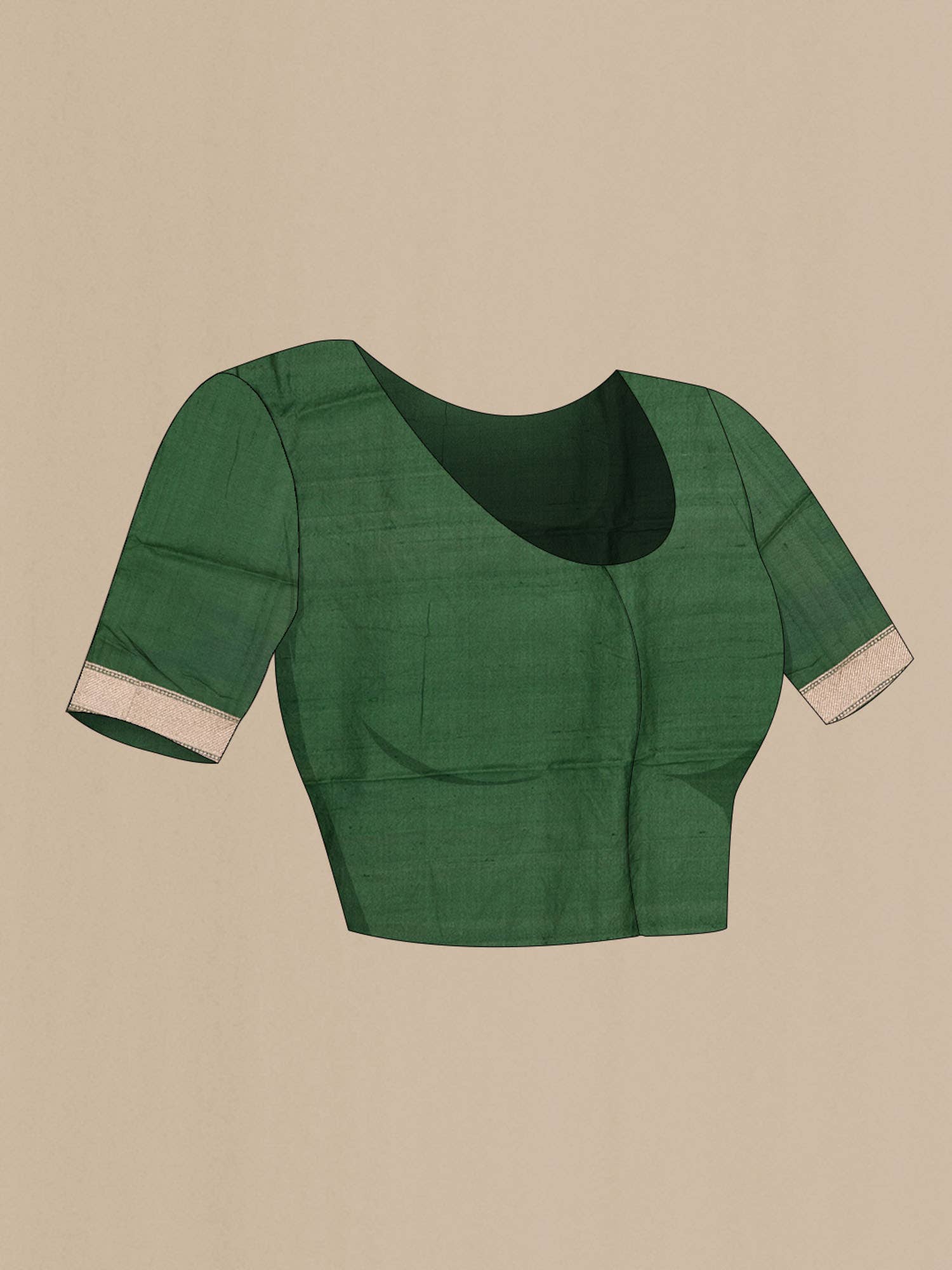 Green Bhagalpuri Tussar Silk Saree