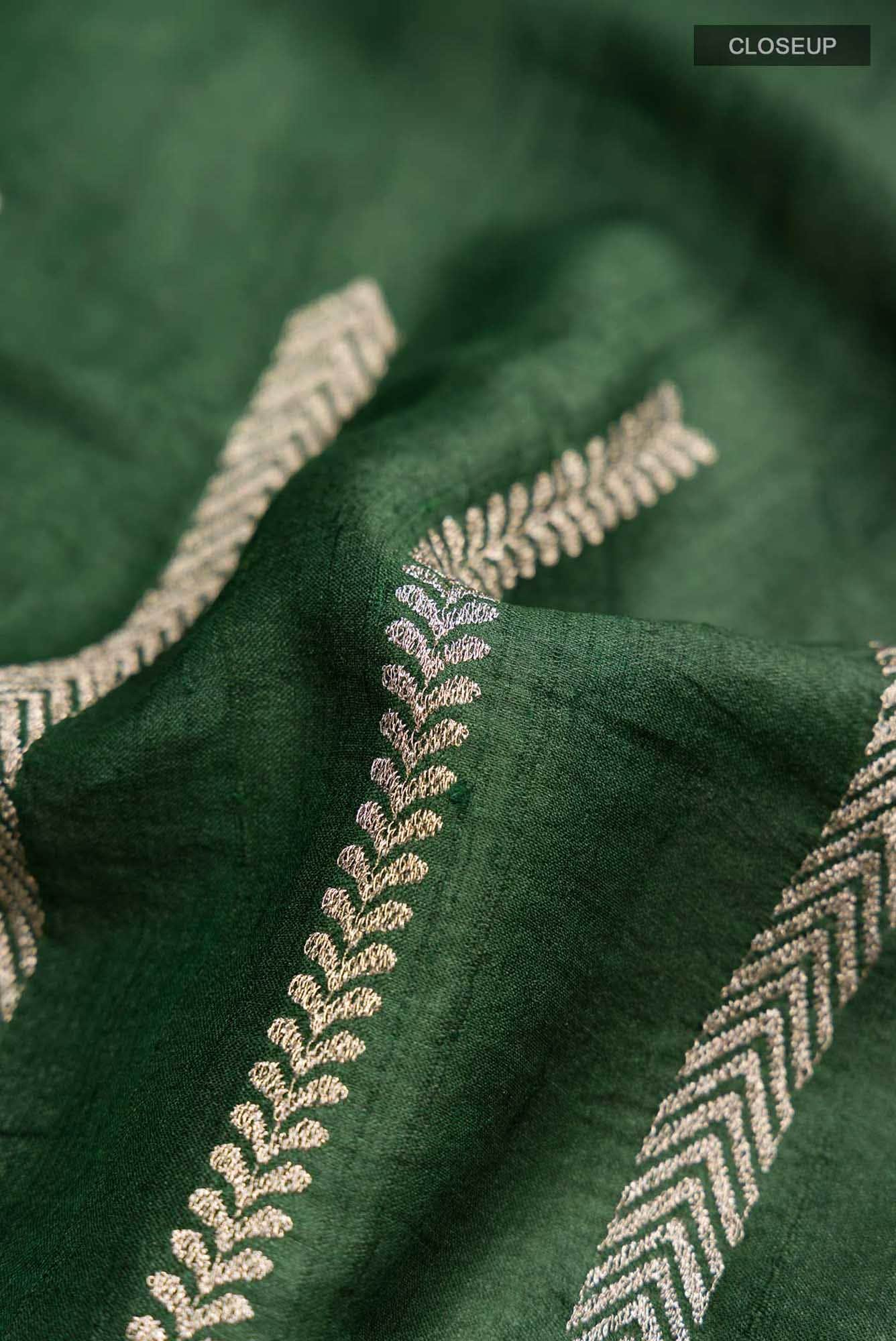 Green Bhagalpuri Tussar Silk Saree
