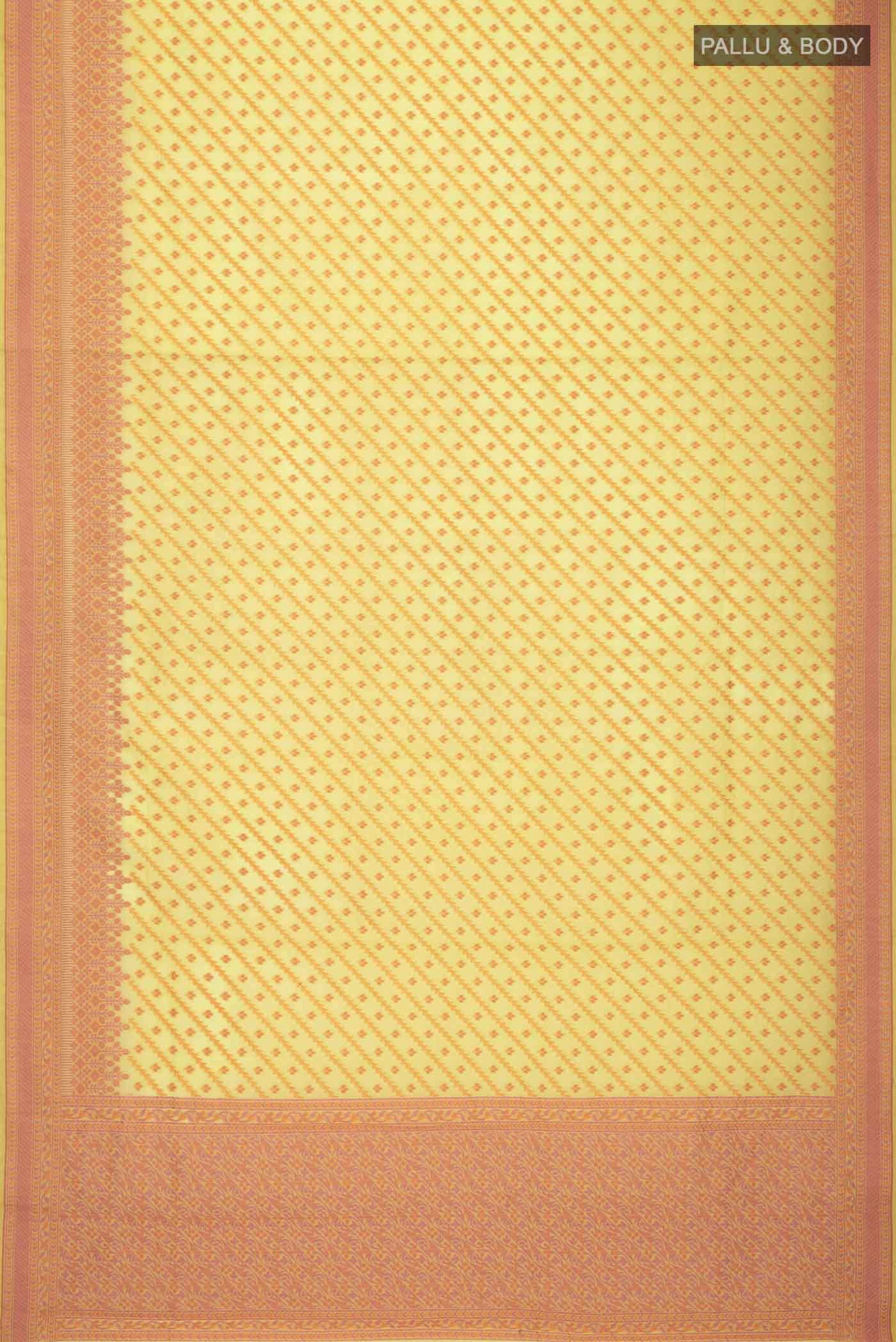 Yellow Banarasi Silk Cotton Saree