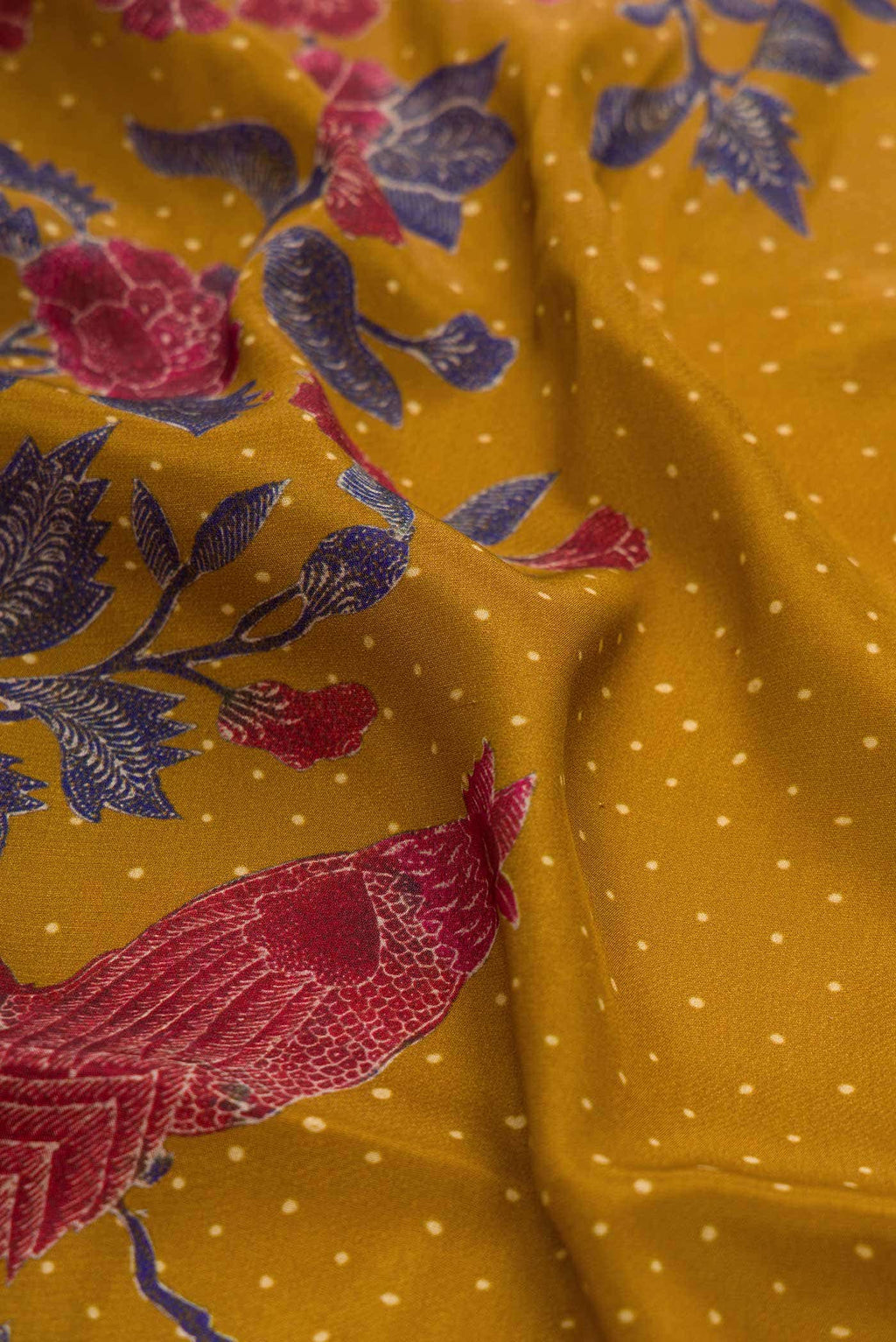 Mustard Mysore Crepe Saree