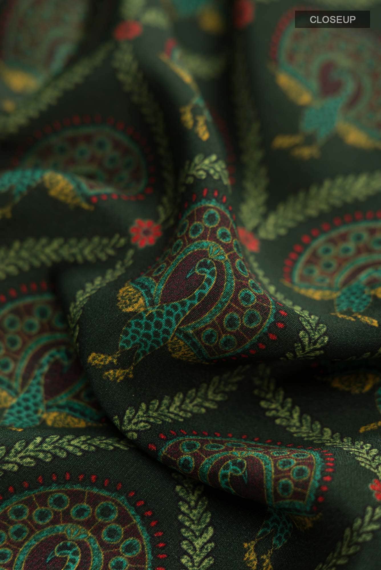 Bottle Green Mysore Crepe Saree