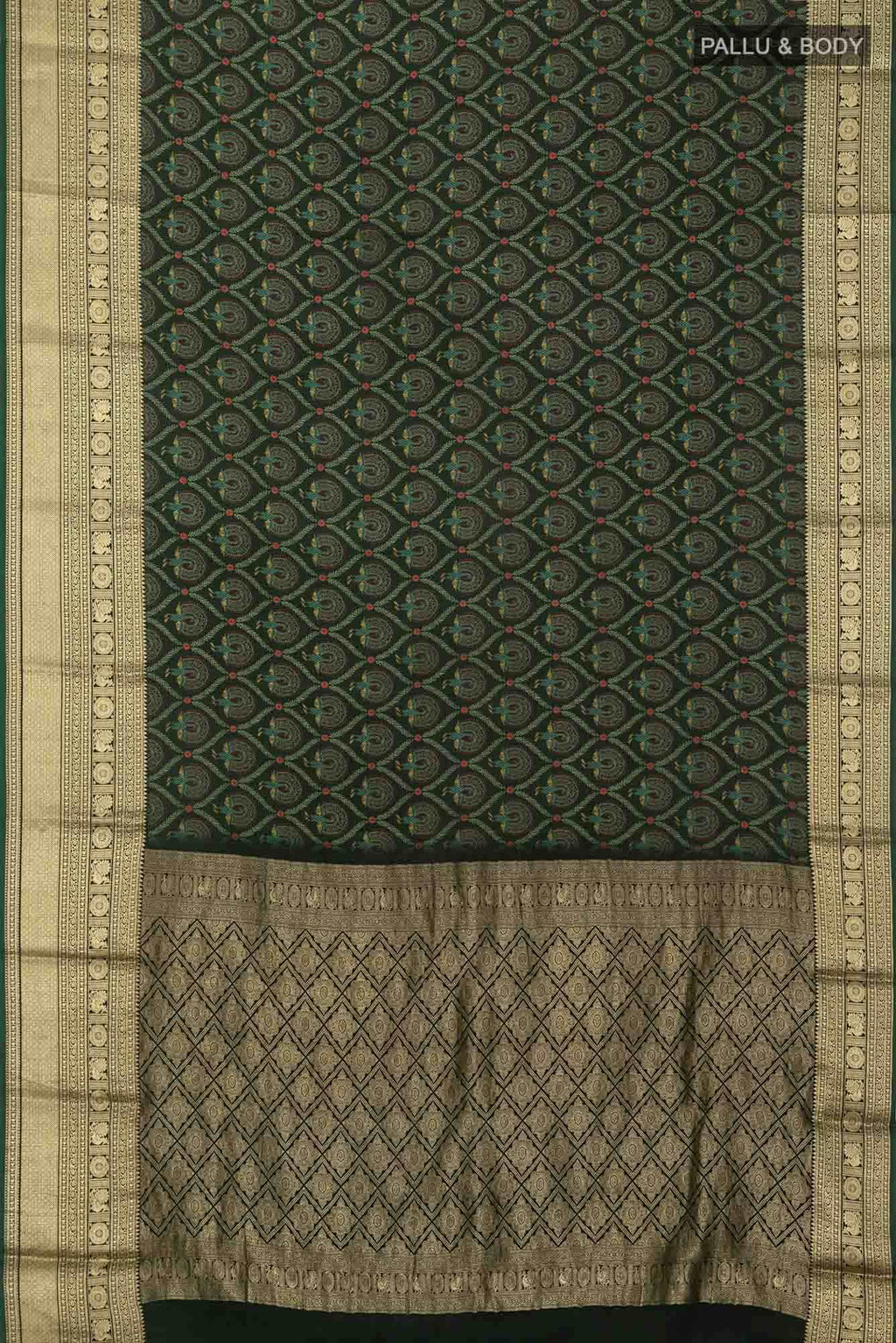 Bottle Green Mysore Crepe Saree